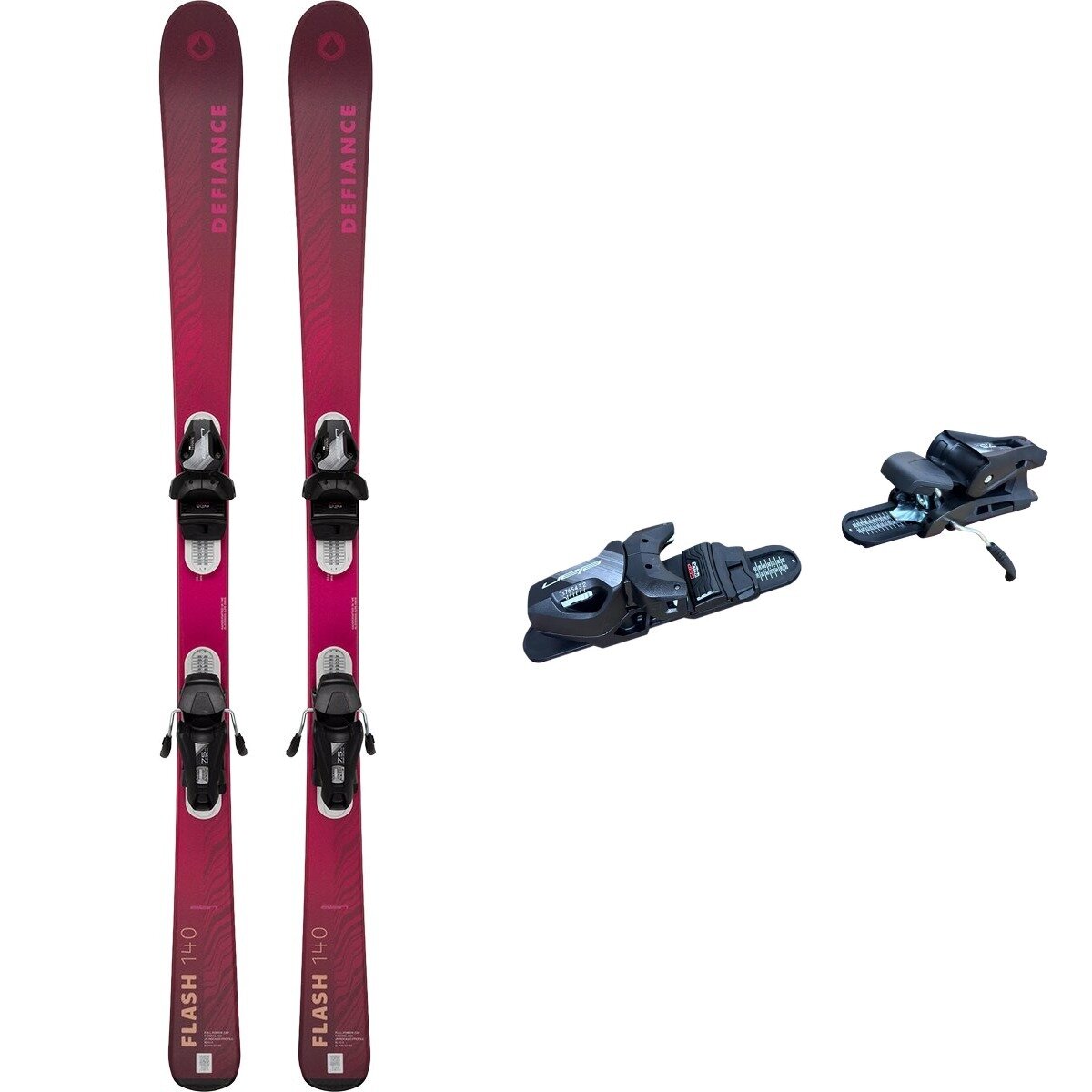 Image of Defiance Flash Jrs Ski + EL 7.5 GW Binding - 2027 Pnk/Blk, 140cm/OS