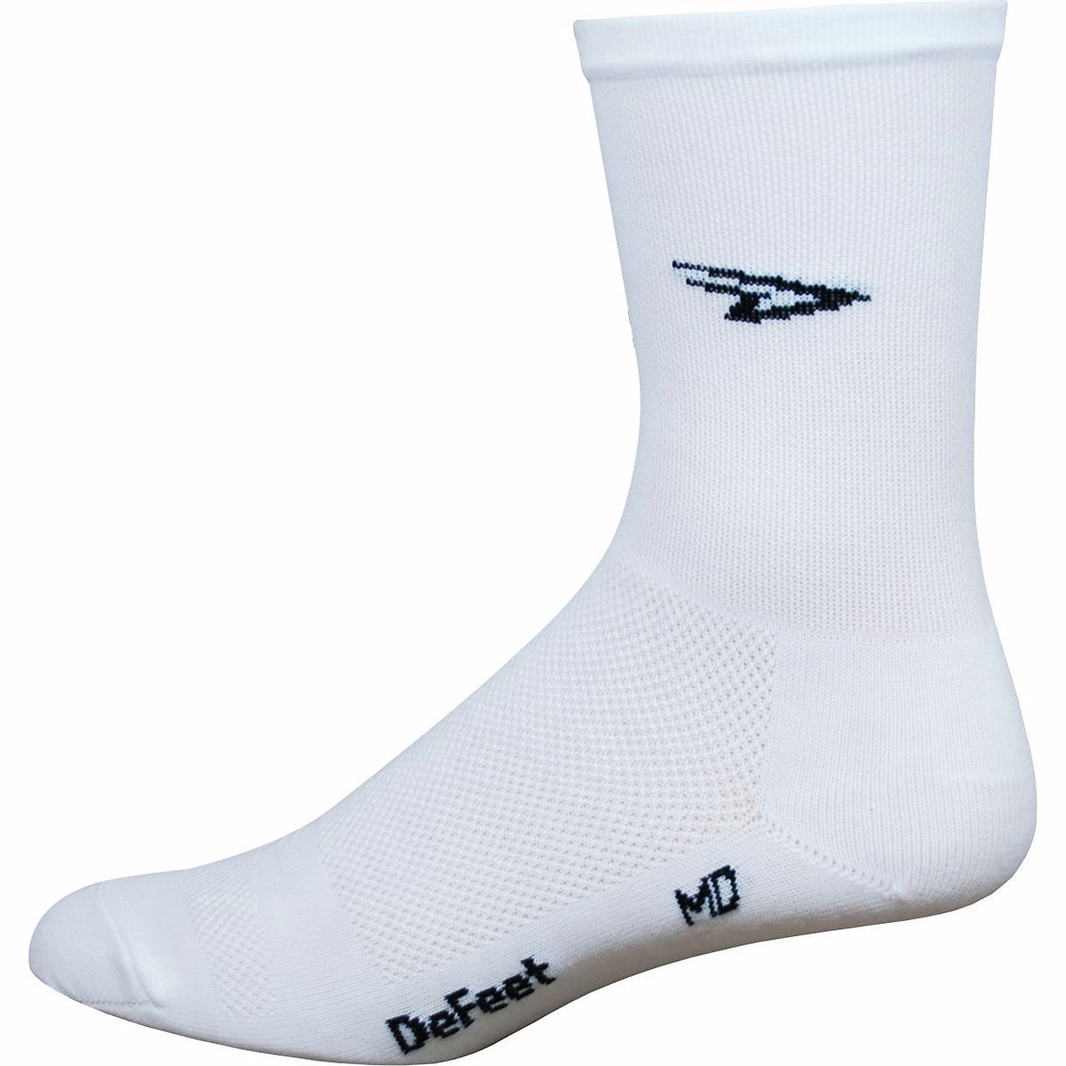 Image of DeFeet Aireator 5in Sock D-Logo - White/Single Cuff, M