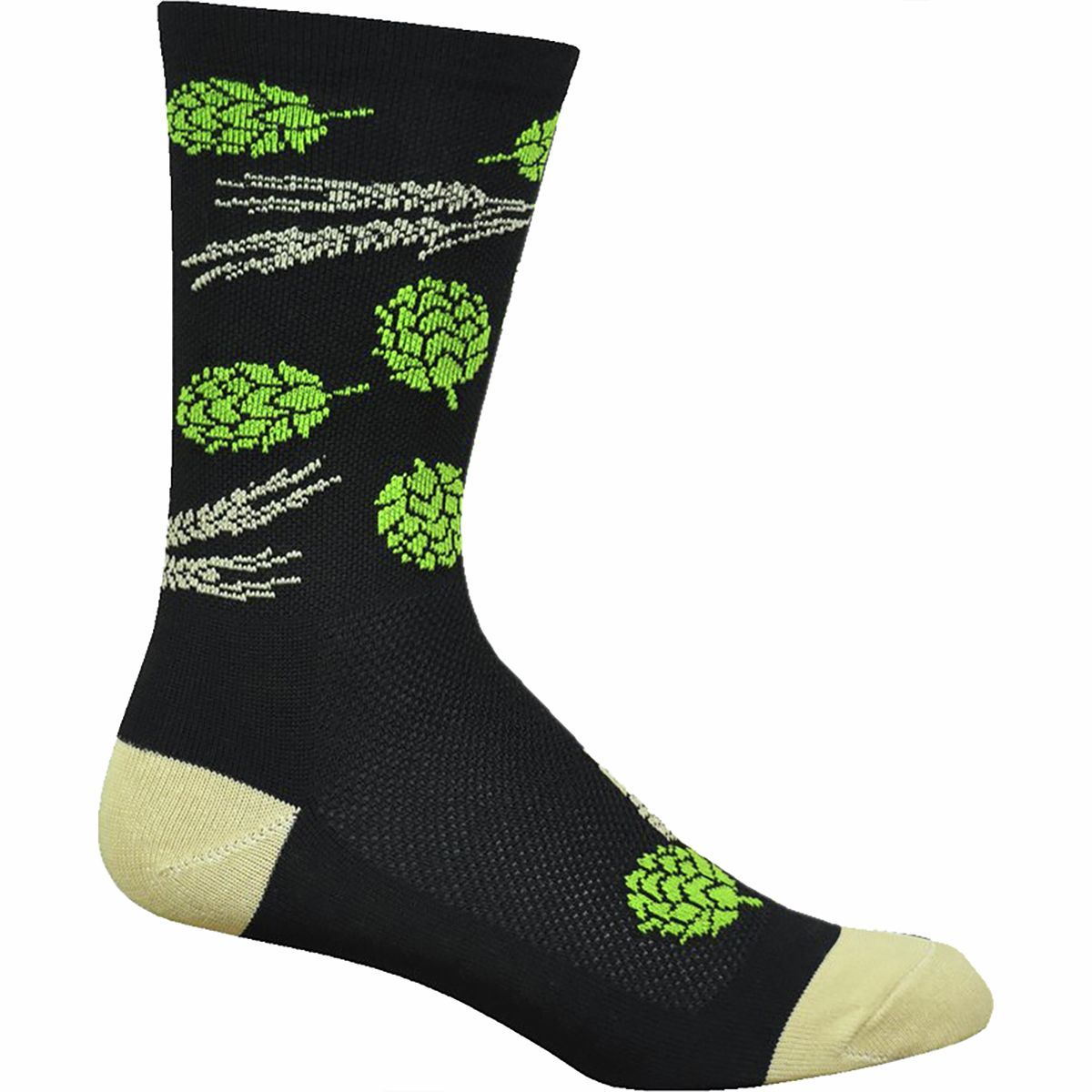 Image of DeFeet Aireator 6in Sock Hops and Barley/Black/Gold, M