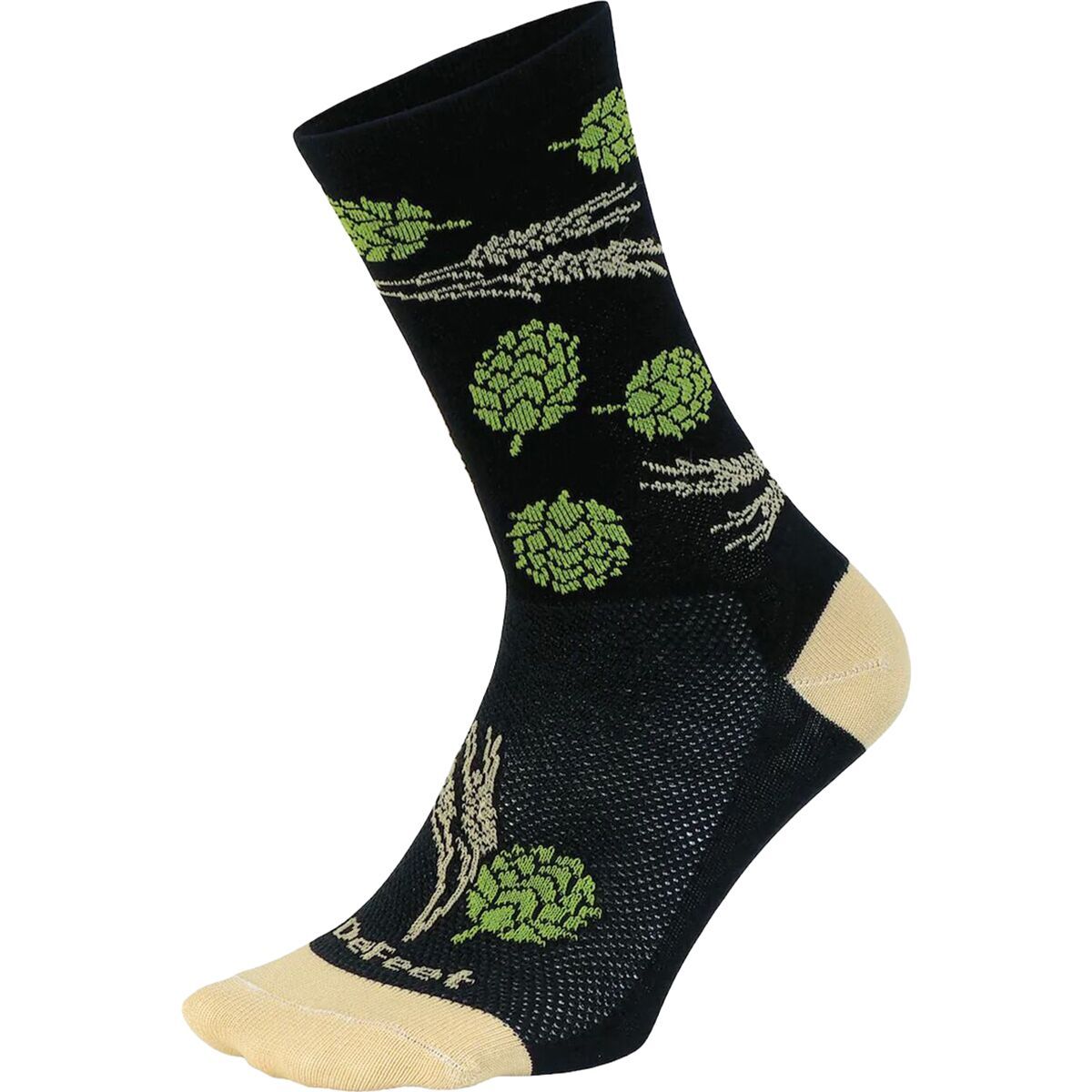 Image of DeFeet Aireator 6in Sock Hops and Barley/Black/Gold, S