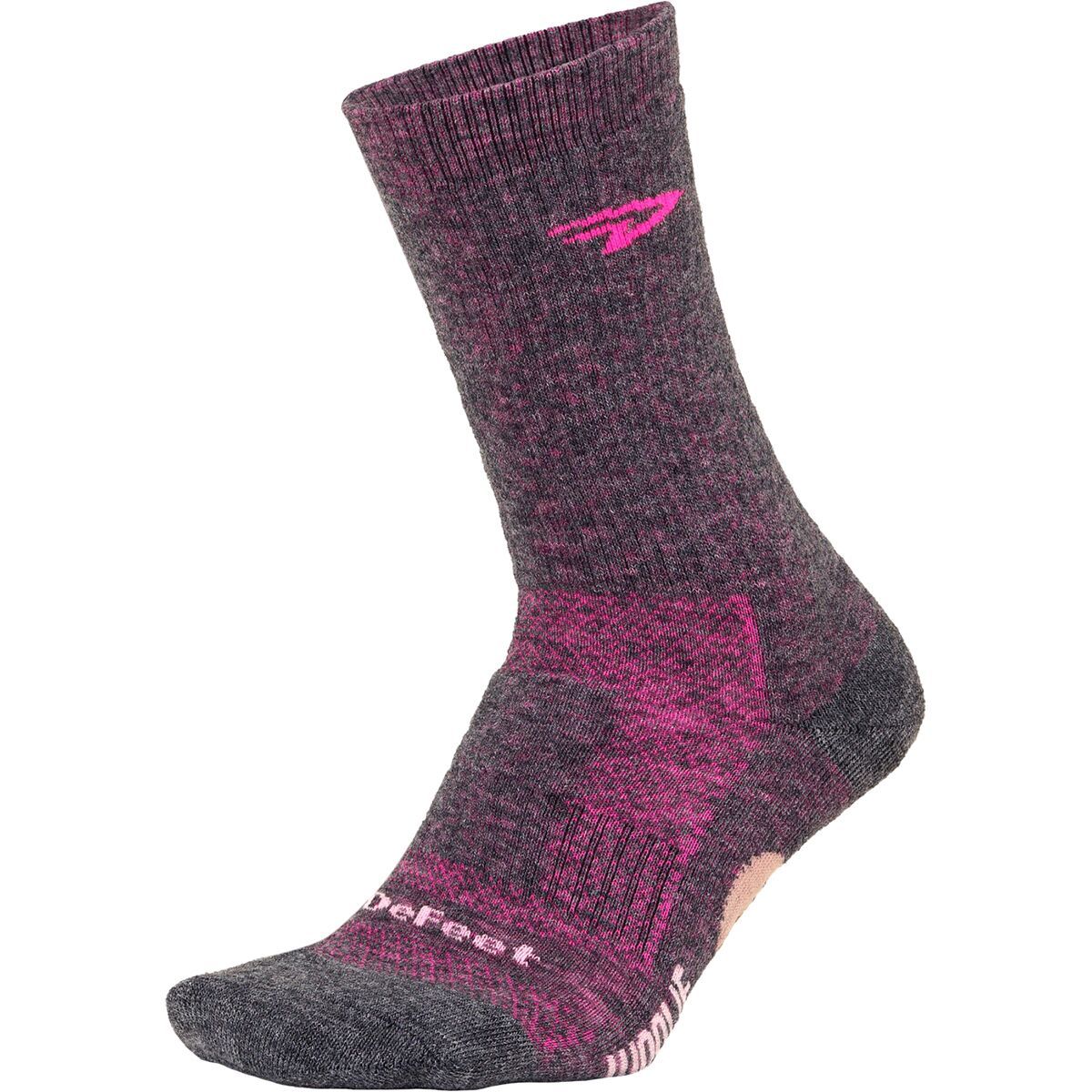 Image of DeFeet Woolie Boolie 6in Sock Gravel Grey/Neon Pink, M