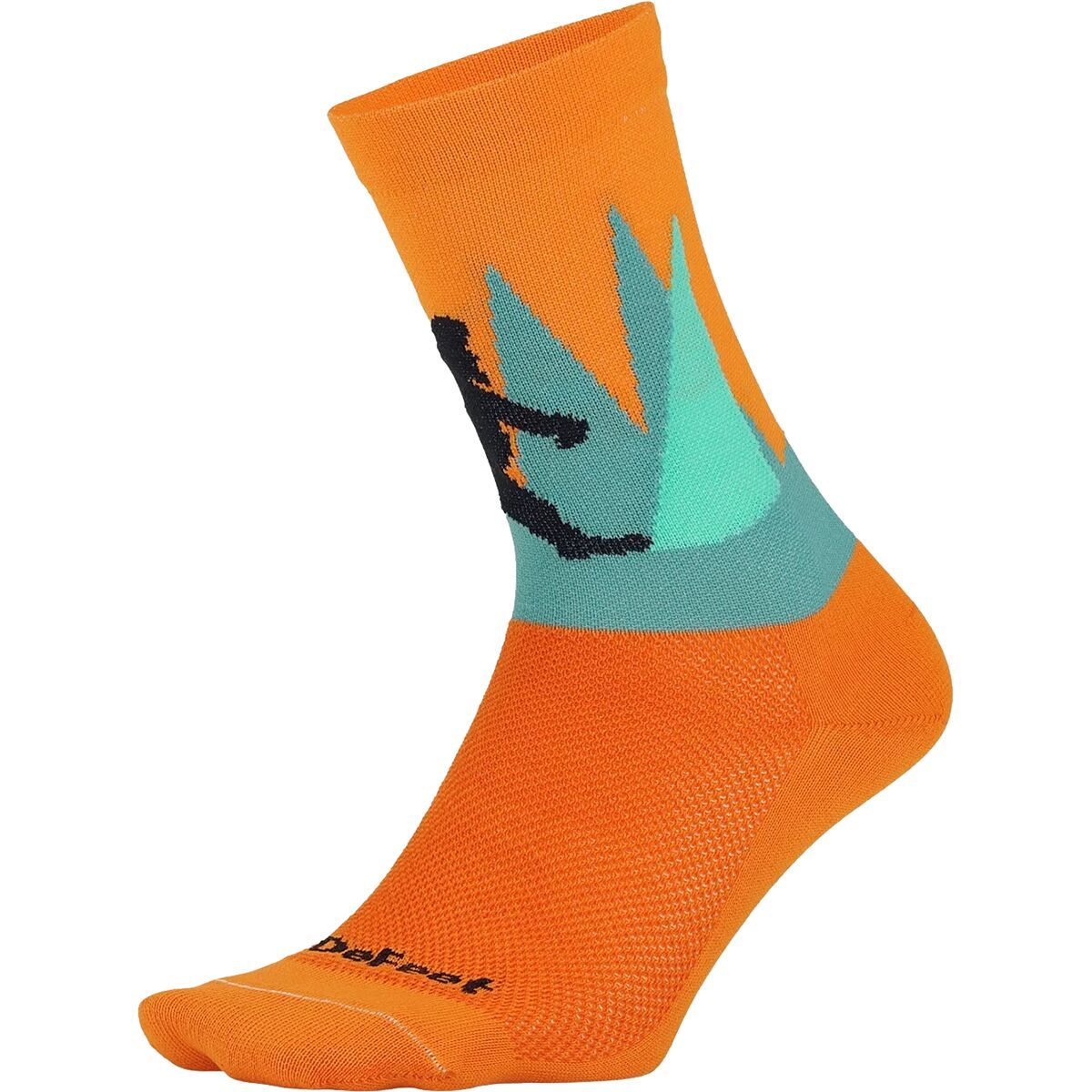 Image of DeFeet Aireator 6in Mythical Beasts Sock Yeti Orange/Celeste/Teal, XL