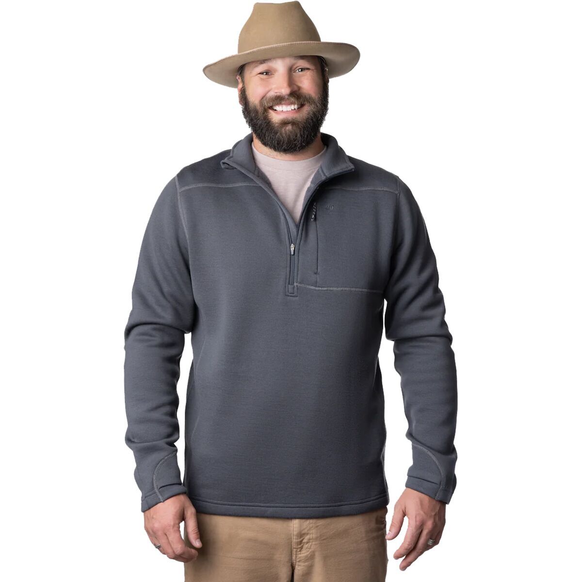 Image of Duck Camp Barnburner 1/4-Zip Top - Men's Charcoal, M