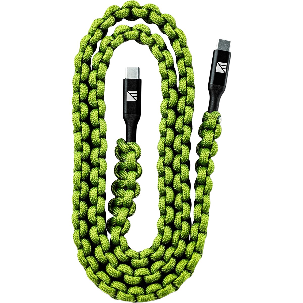 Image of Dark Energy USB-C to C Cable, Paracord wrapped, 3 ft PD enabled Green, One Size
