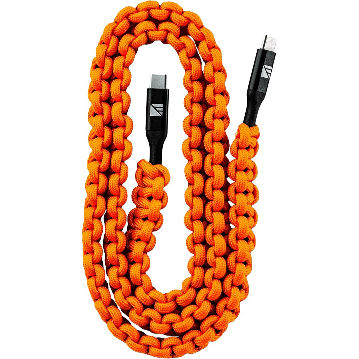 Image of Dark Energy USB-C to C Cable, Paracord wrapped, 3 ft PD enabled HI-VIS Orange, One Size