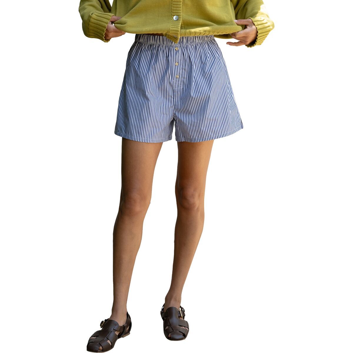 Image of Donni The Pop Boxer - Women's Navy Stripe, XS