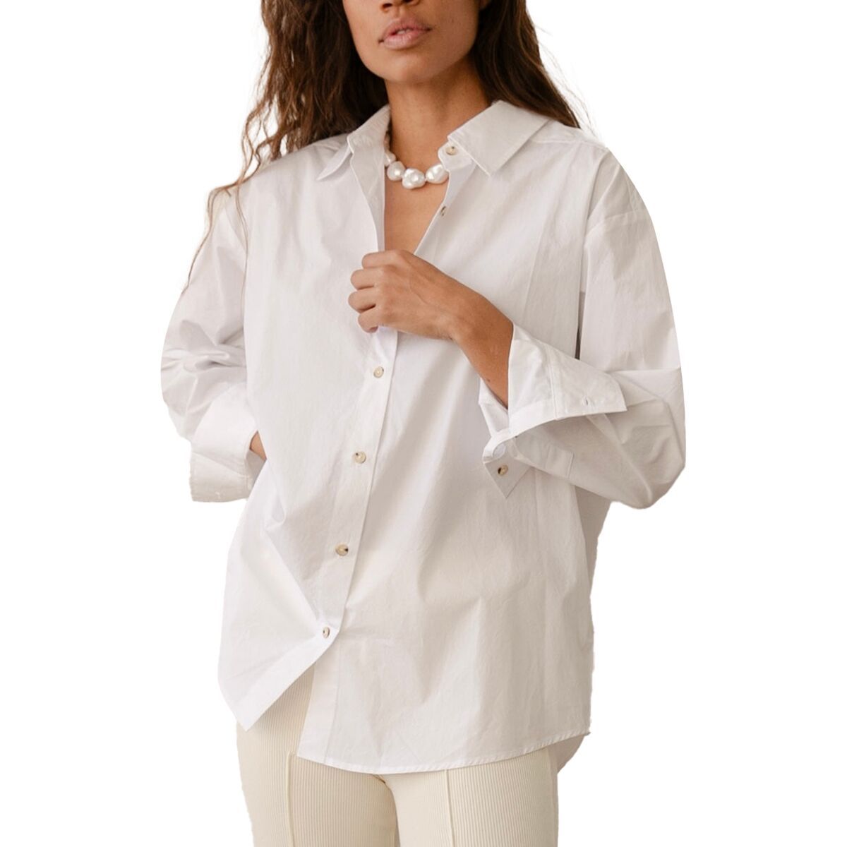 Image of Donni The Pop Shirt - Women's Powder, M