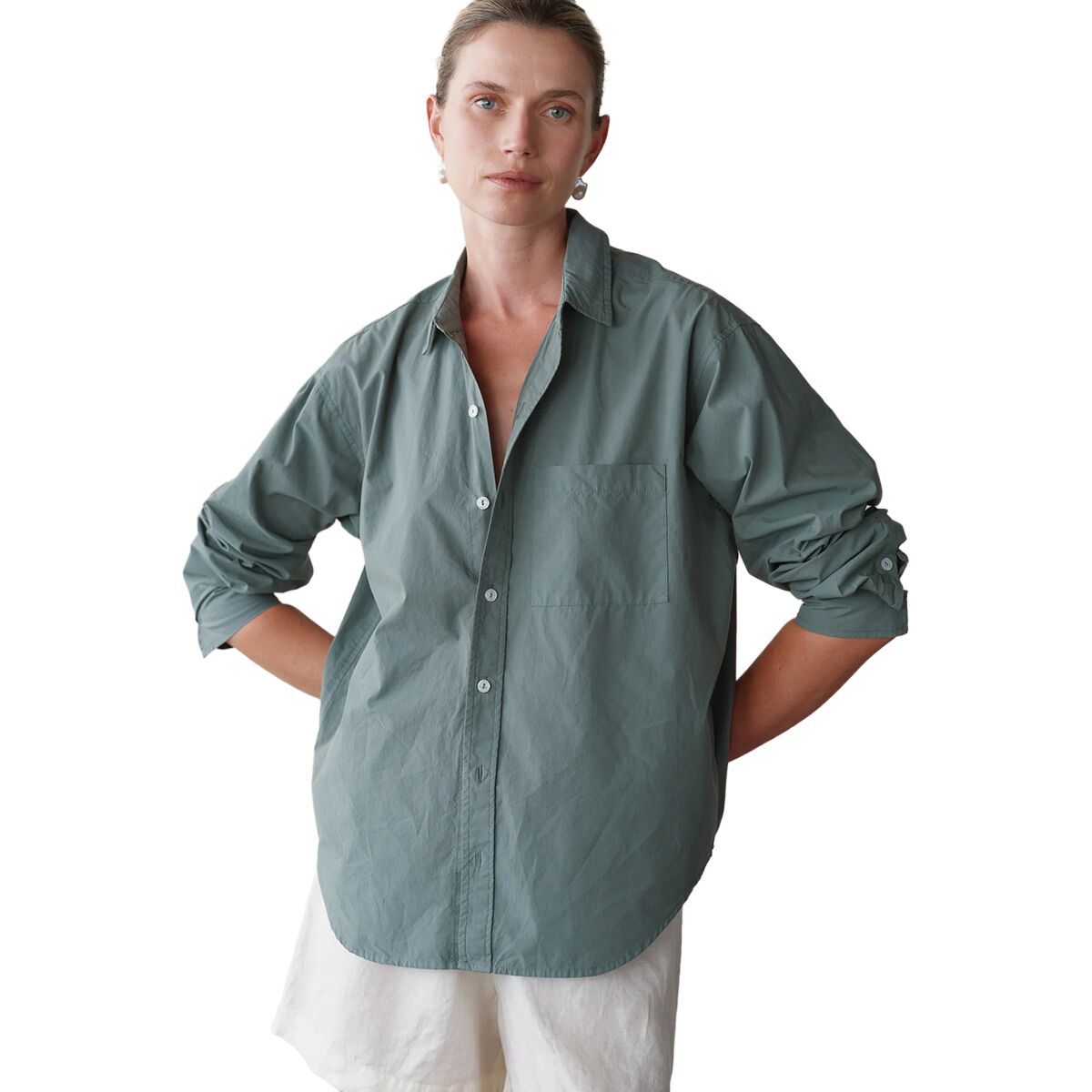 Image of Donni The Pop Shirt - Women's Sage, XL