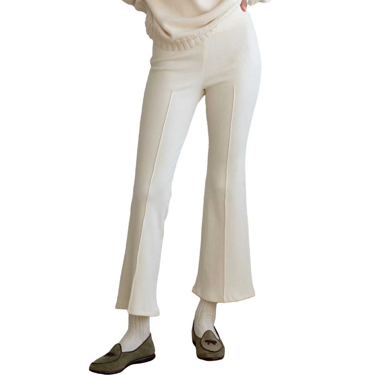 Image of Donni The Rib Kick Flare Pant - Women's Creme, L