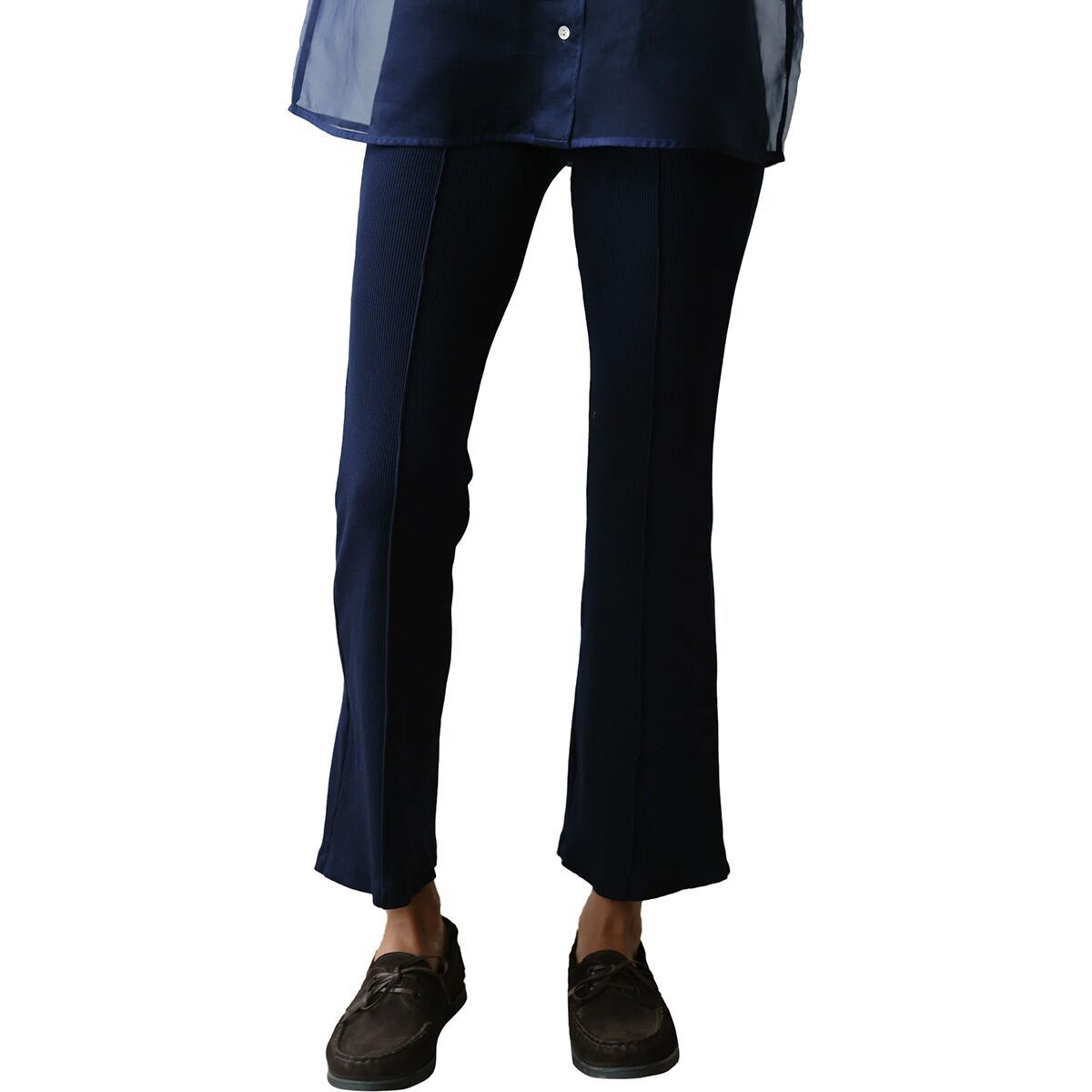Image of Donni The Rib Kick Flare Pant - Women's Navy, XS