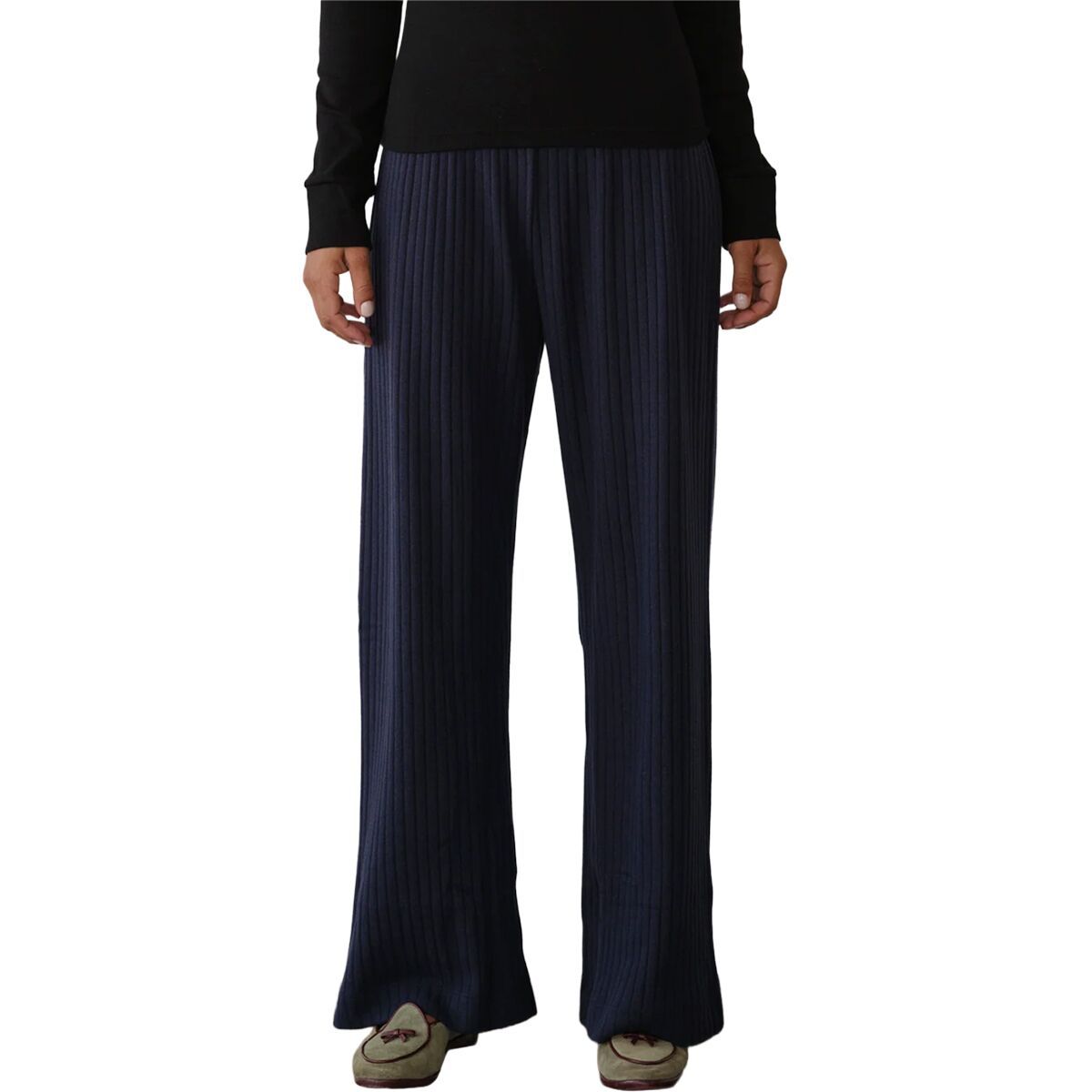 Image of Donni The Sweater Rib Simple Pant - Women's Navy, L