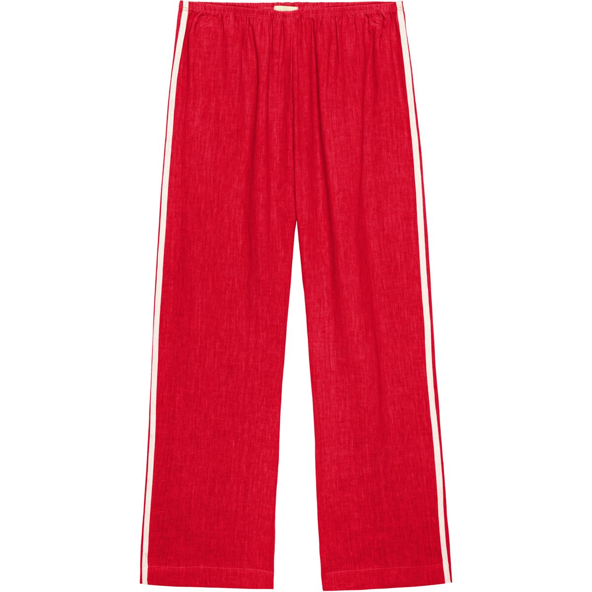 Donni Donni The Linen Crop Racer Stripe Pant - Women's Bell Pepper, M