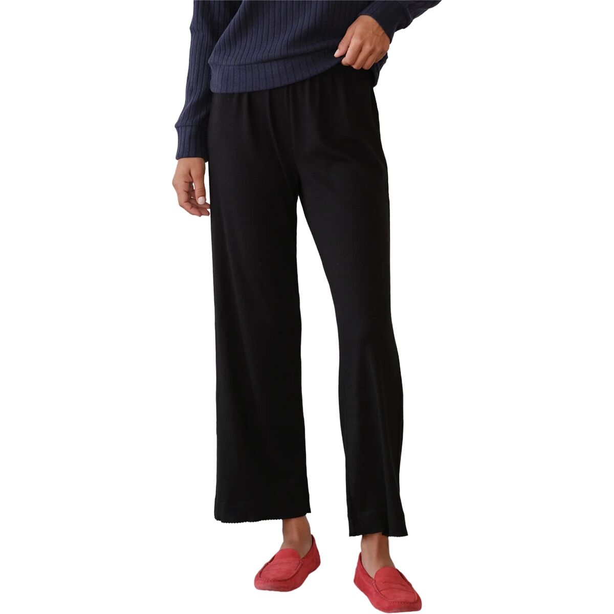 Image of Donni The Baby Rib Scallop Pant - Women's Jet, L