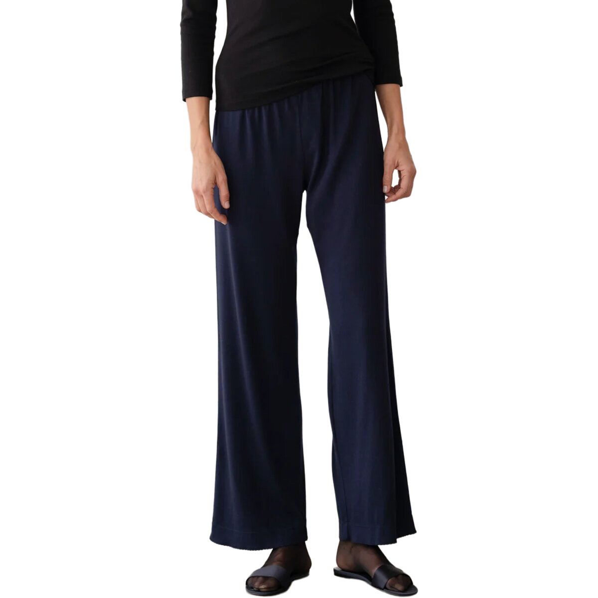 Image of Donni The Baby Rib Scallop Pant - Women's Navy, L