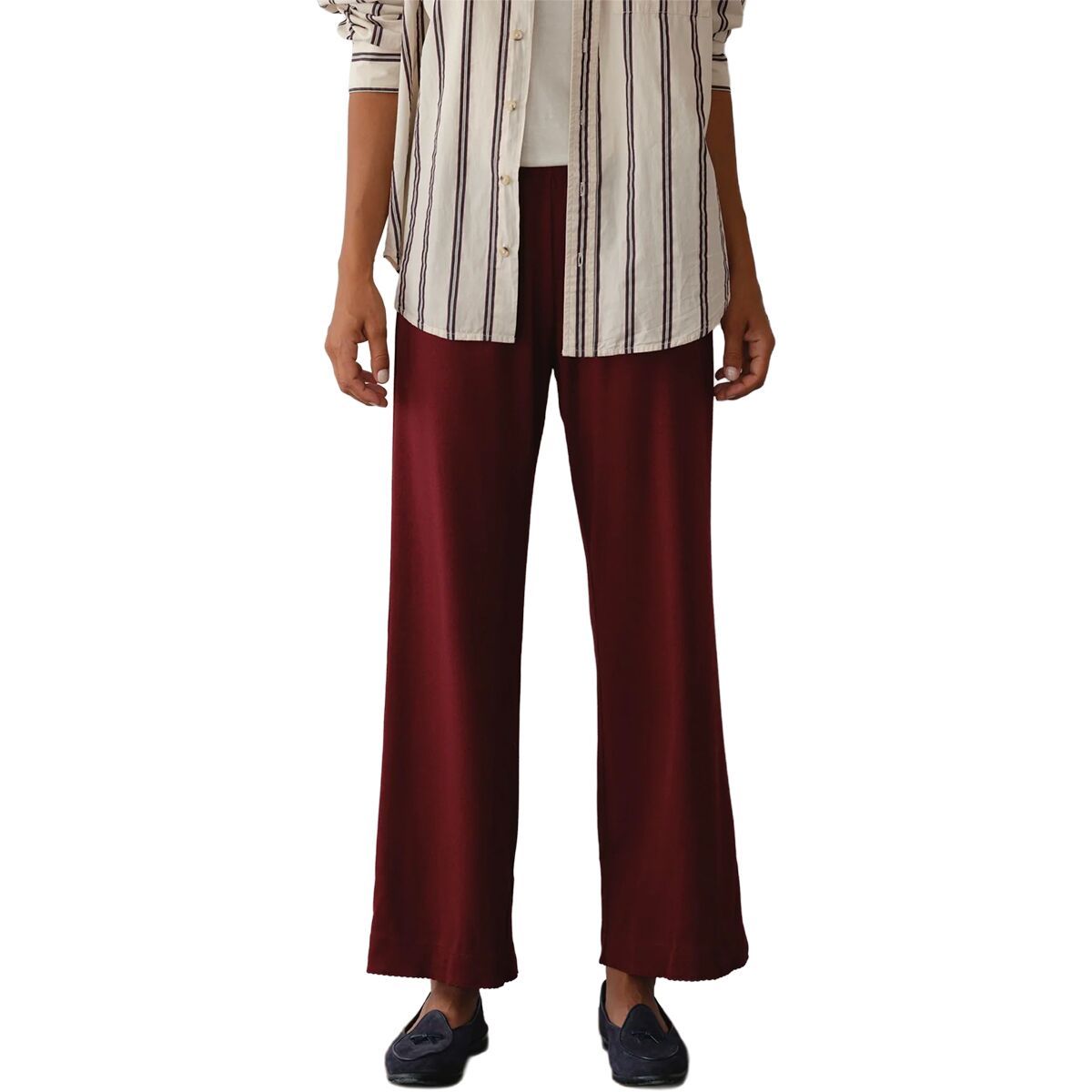 Image of Donni The Baby Rib Scallop Pant - Women's Oxblood, L