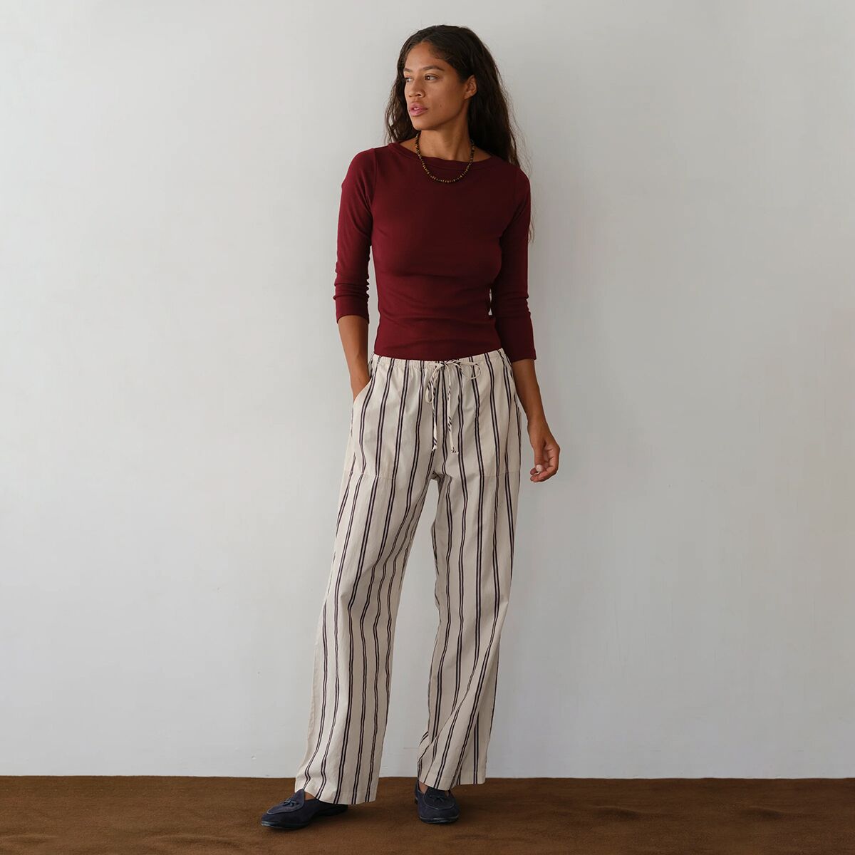 Donni The Stripe Pop Drawstring Pant - Women's - Clothing