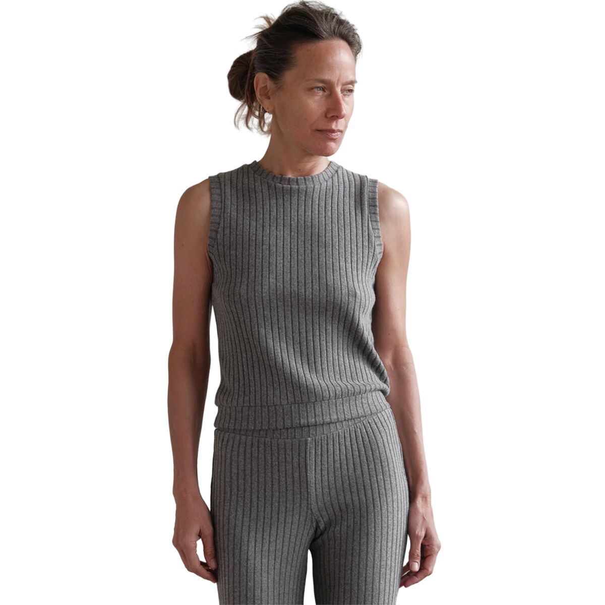 Donni The Sweater Rib Shell Vest - Women's Charcoal Grey, S