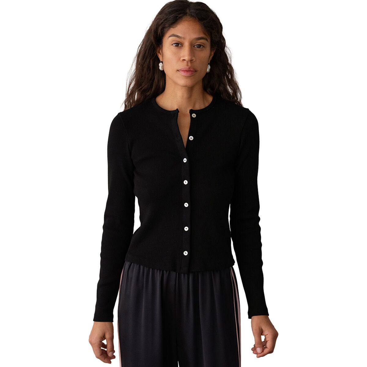 Image of Donni The Rib Cardigan - Women's Jet, XS