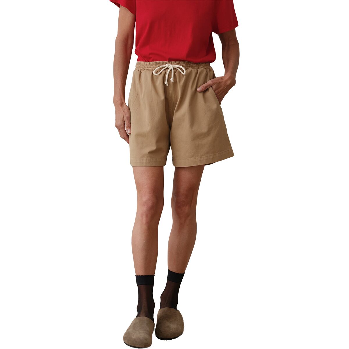 Image of Donni The Chino Drawstring Short - Women's Khaki, L