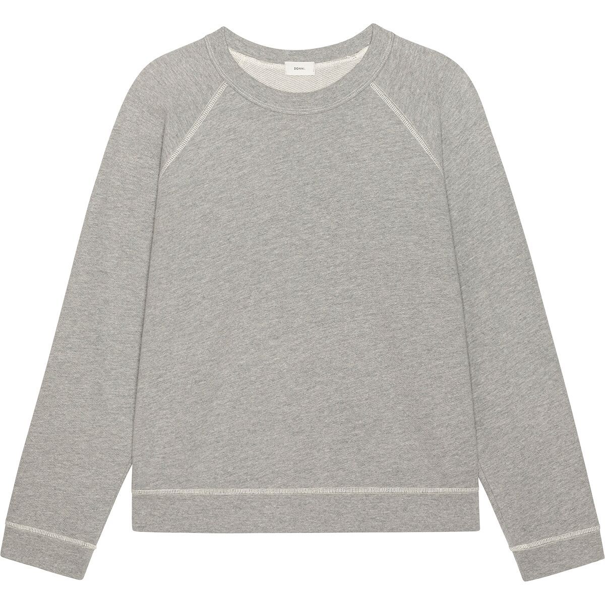 Image of Donni The Eco-Terry Contrast Stitch Sweatshirt - Women's Heather Grey, S