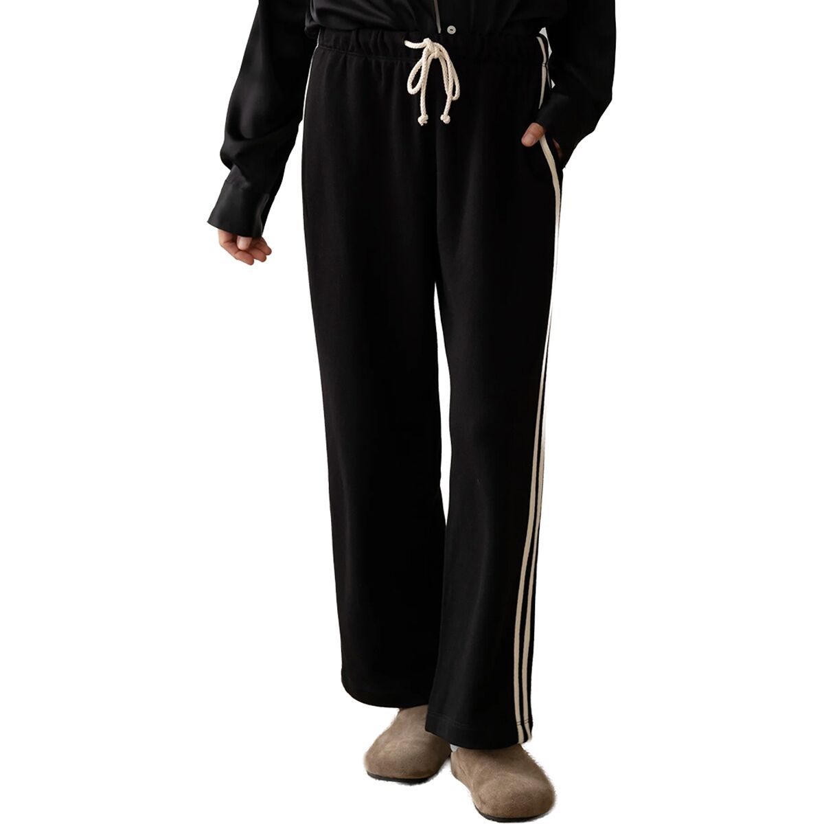 Image of Donni The Eco-Terry Stripe Pant - Women's Jet, M