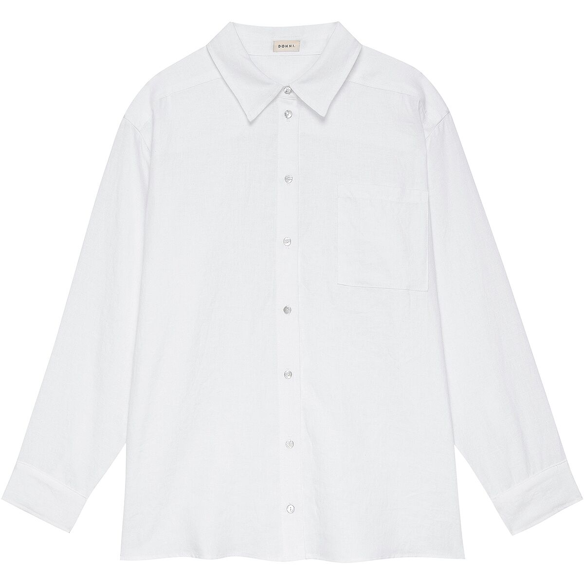 Image of Donni The Linen Relaxed Shirt - Women's Powder, S