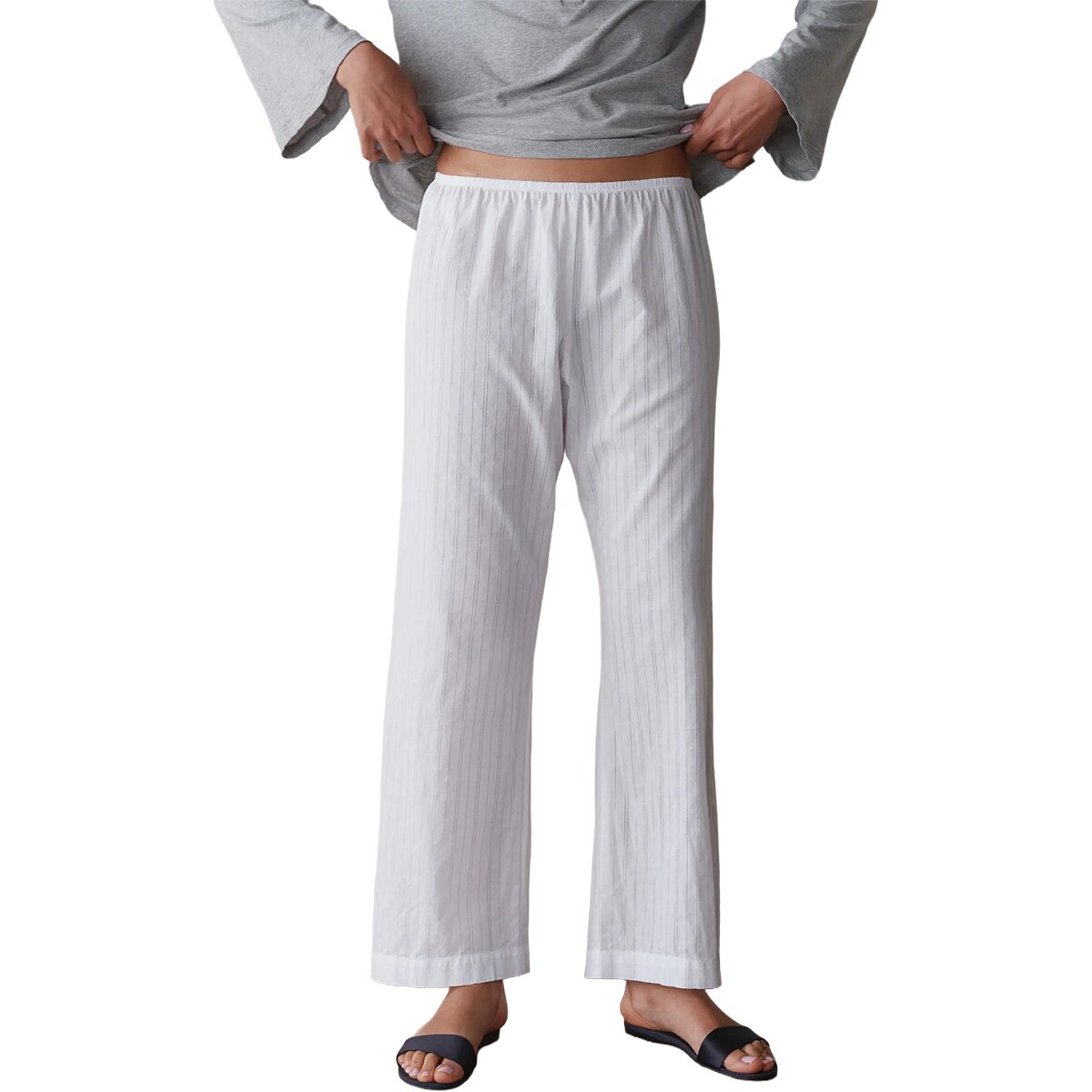 Image of Donni The Eyelet Pop Simple Crop Pant - Women's Powder, M