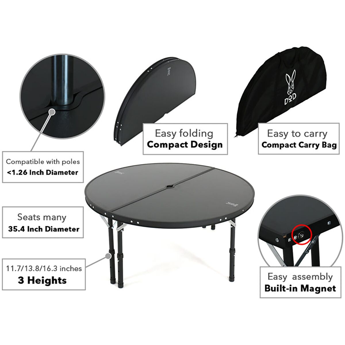 DOD Outdoors Ichi One Pole Tent Table - Hike & Camp