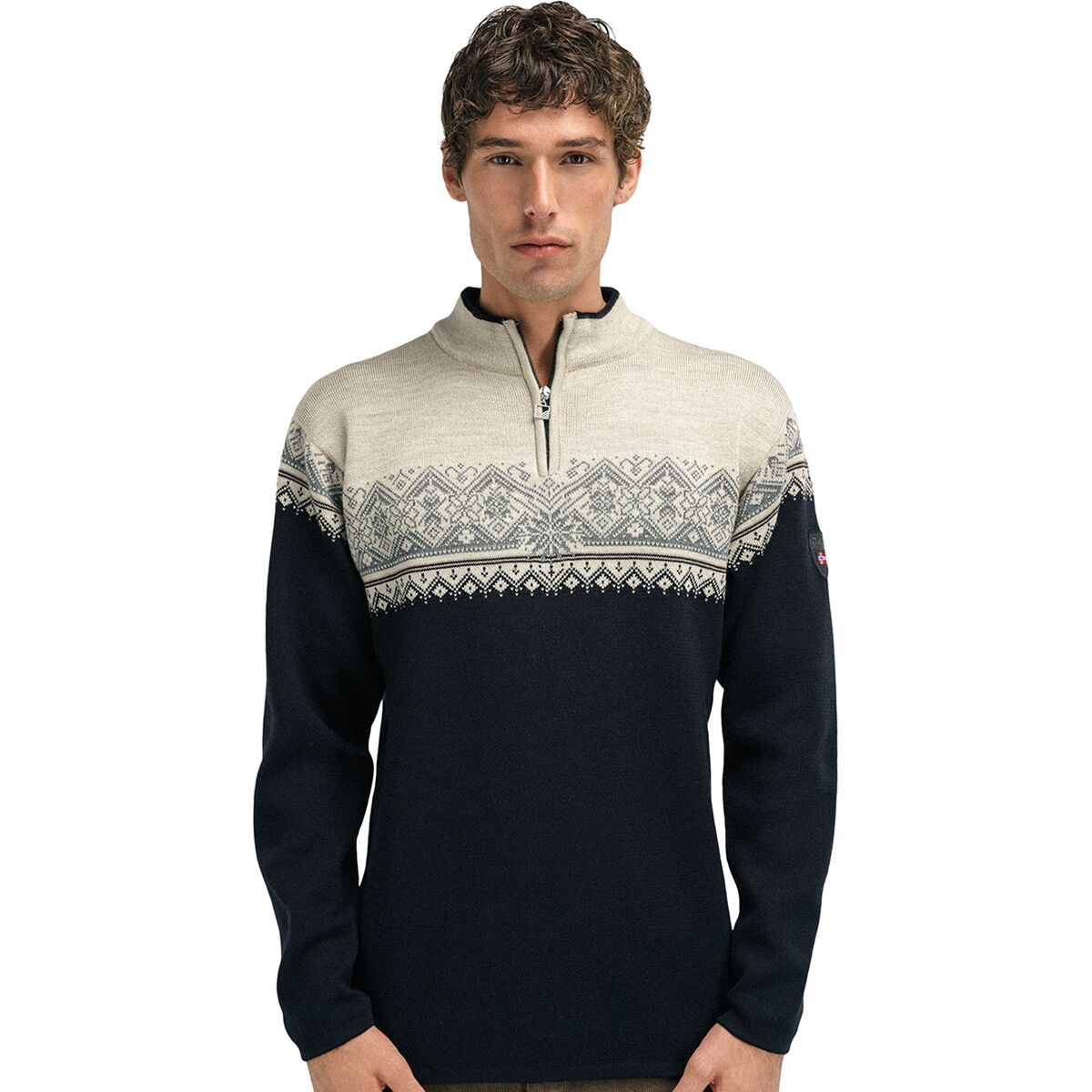 Image of Dale of Norway Moritz Sweater - Men's Black/Sandstone, L