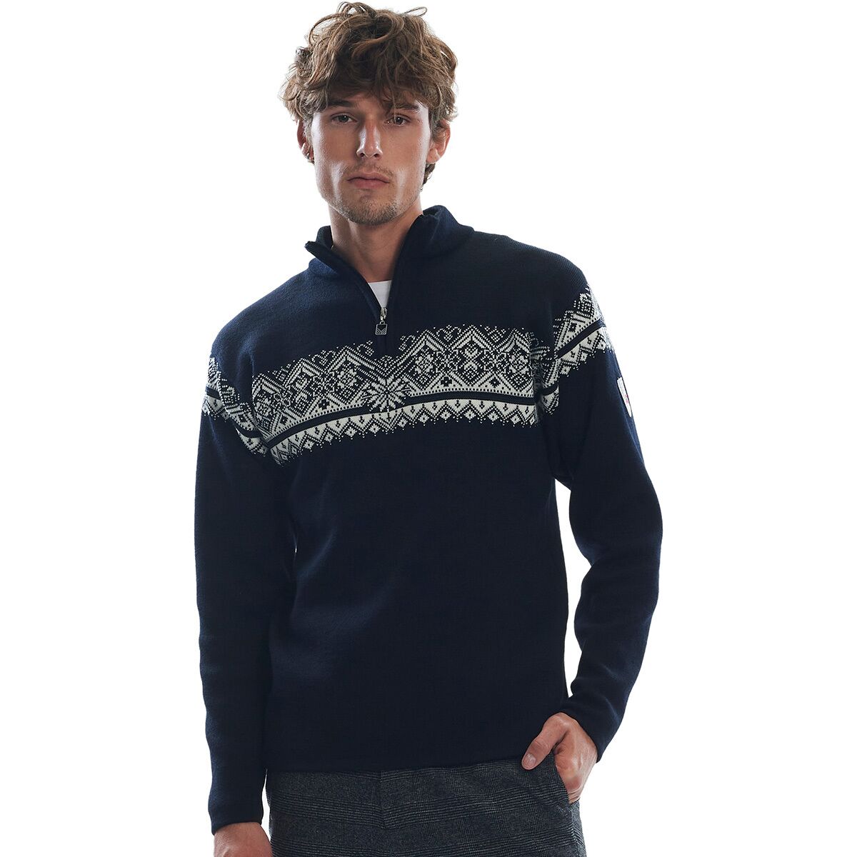 Image of Dale of Norway Moritz Sweater - Men's Black/Off White/Dark Charcoal, S
