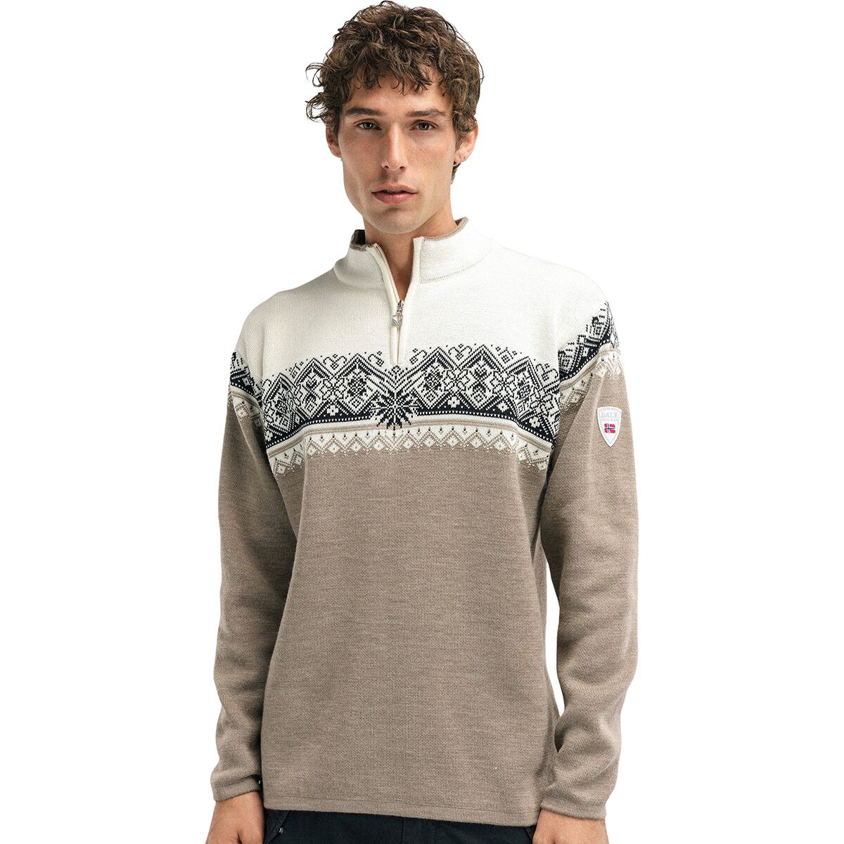 Image of Dale of Norway Moritz Sweater - Men's Mountainstone/Sand, S