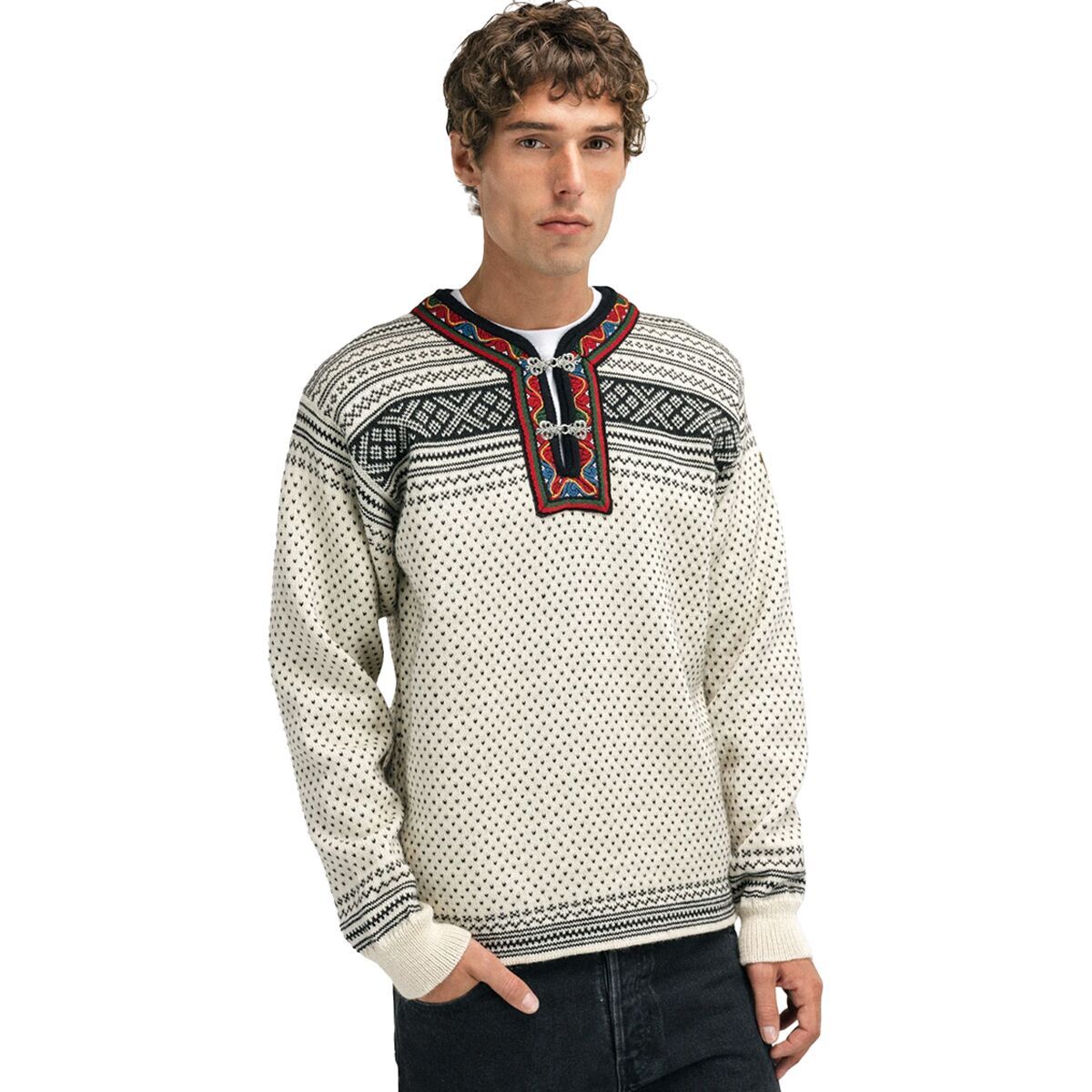 Image of Dale of Norway Setesdal Uni Sweater - Men's Off White/Black, M