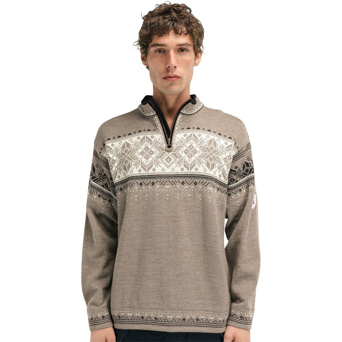 Image of Dale of Norway Blyfjell Sweater - Men's Mountainstone/Off White/Coffee2, M
