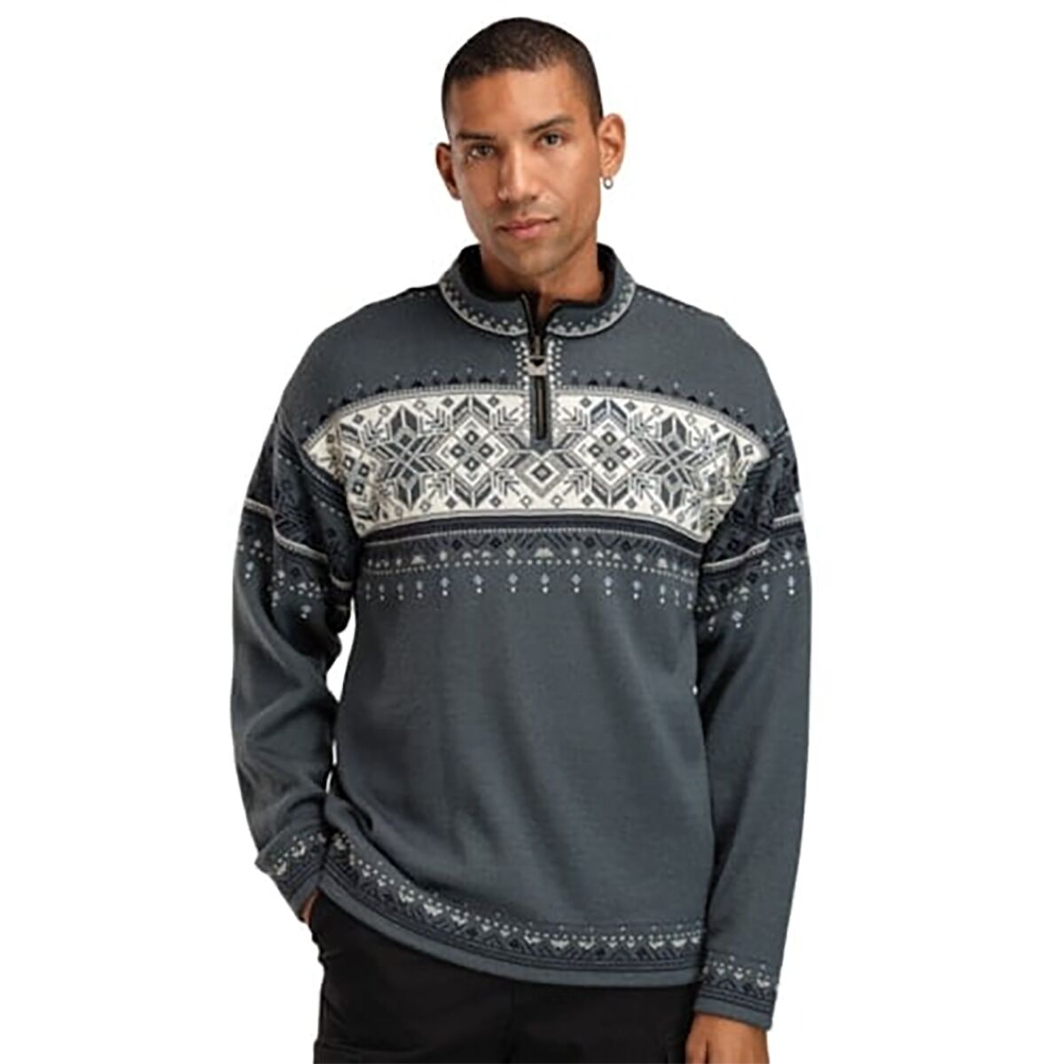 Image of Dale of Norway Blyfjell Sweater - Men's Steel/Off White/Navy, S