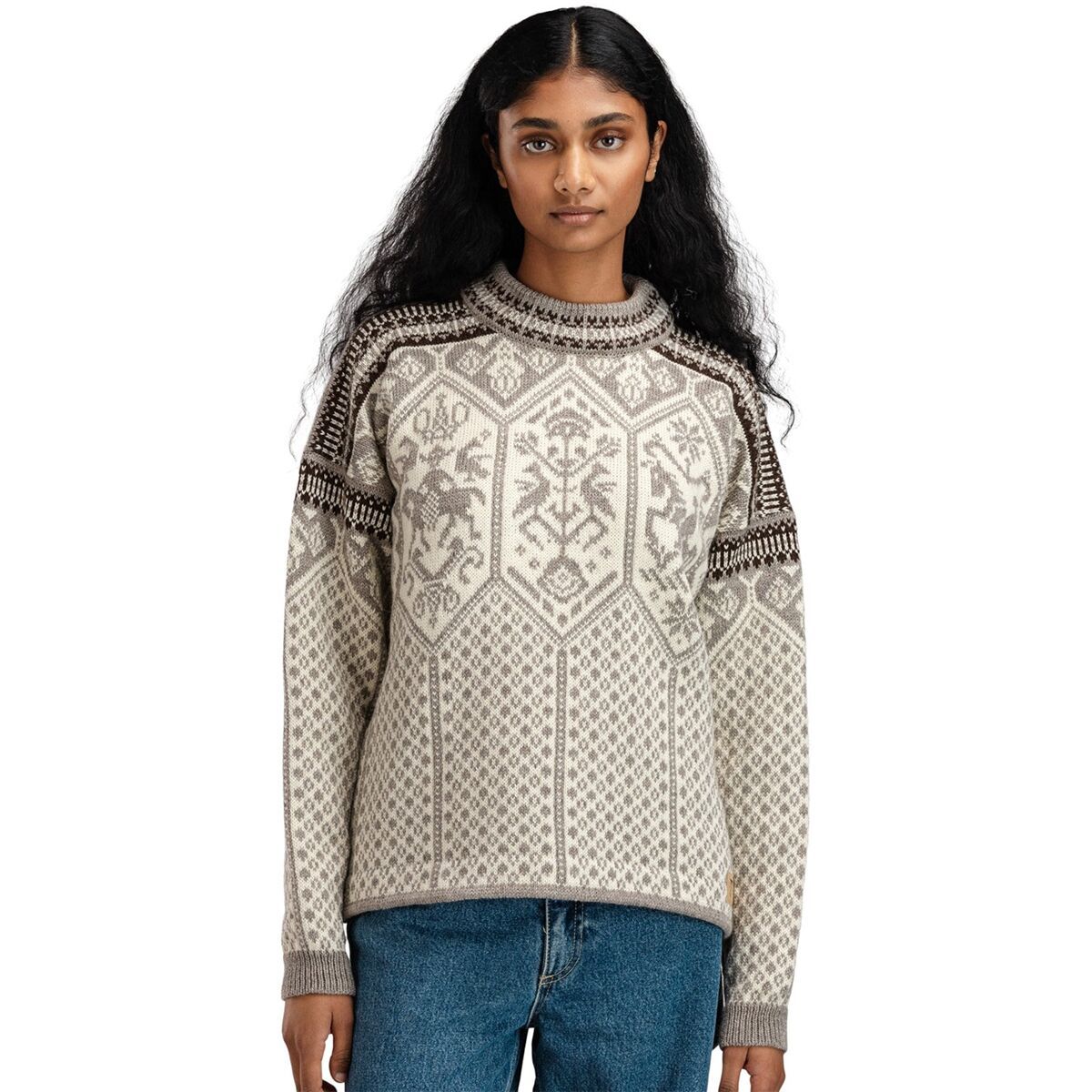 Image of Dale of Norway 1994 Sweater - Women's Vanilla Sugar/Natural White/Coffee, M