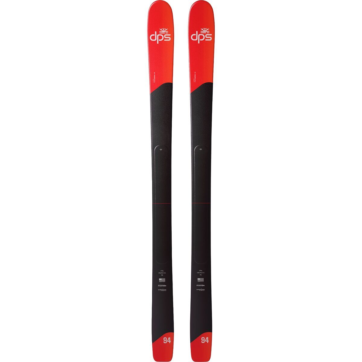 Image of DPS Skis Pisteworks 94 Ski - 2026 Black/Papaya, 165cm