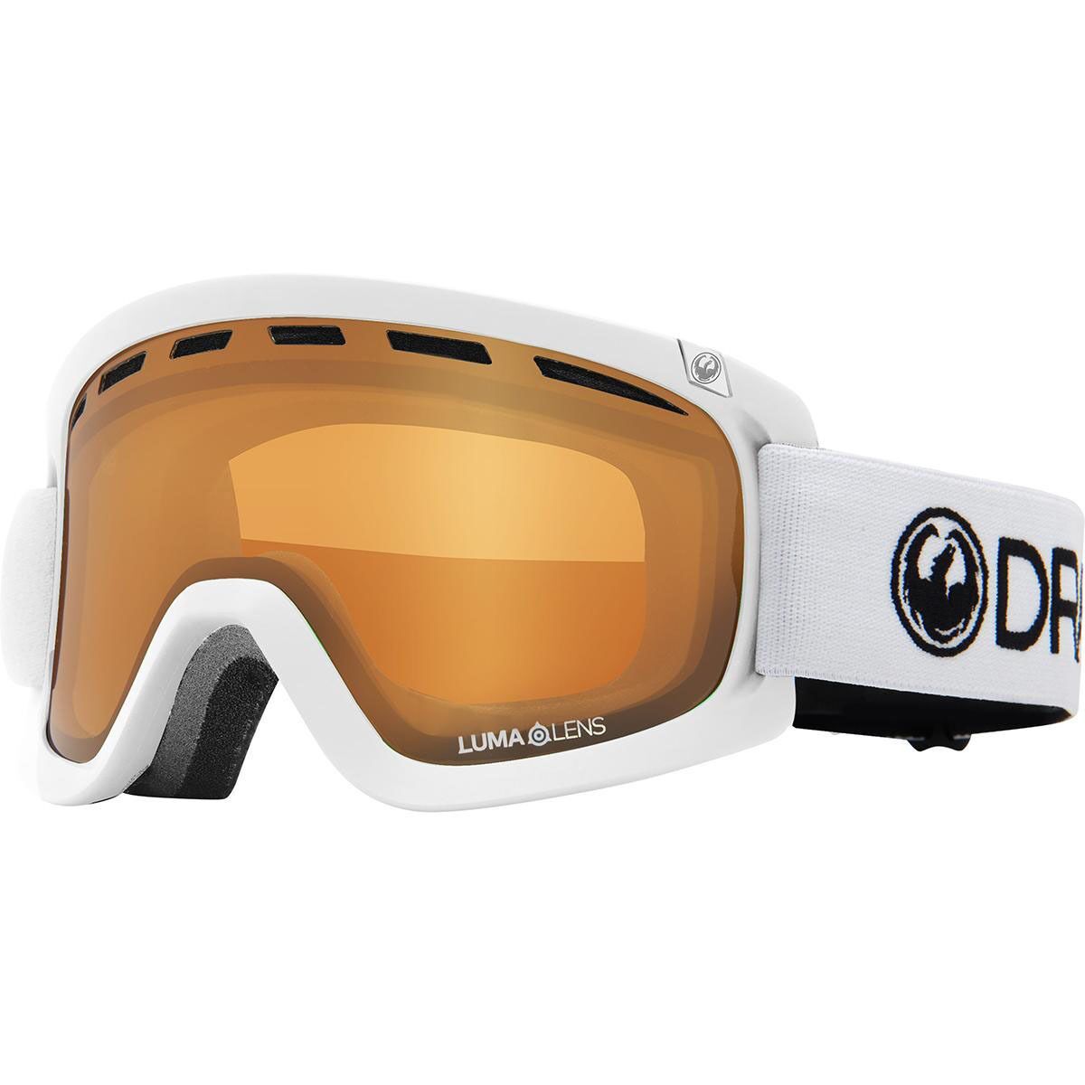 Image of Dragon D2 Ski Goggles White/Luma Lens Amber, One Size
