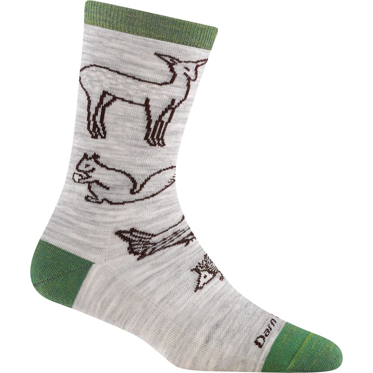 Darn Tough Darn Tough Woodland Creatures Lightweight Crew Sock - Women's Ash, M