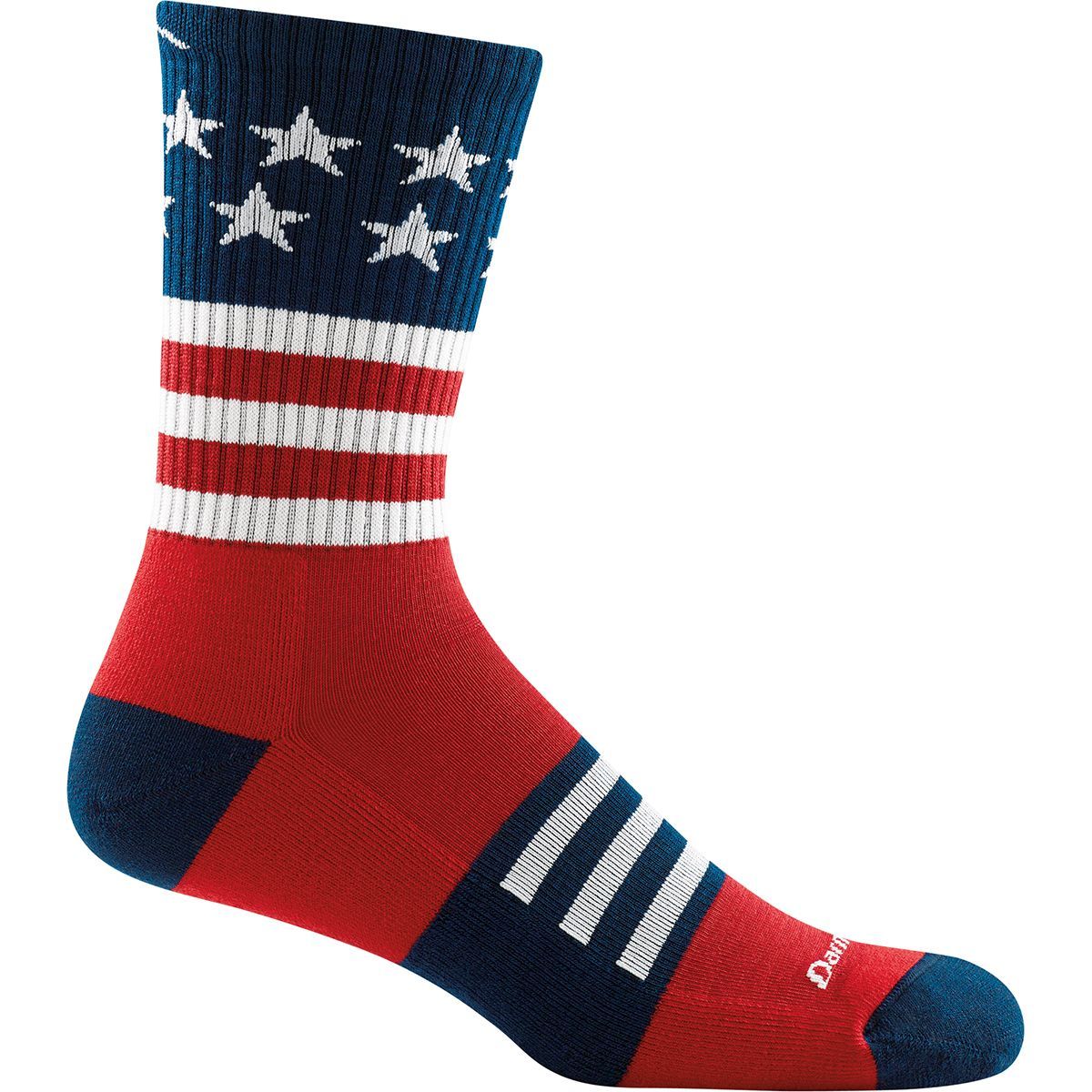 Image of Darn Tough Captain Stripe Micro Crew Lightweight Cushion Sock - Men's Stars and Stripes, M