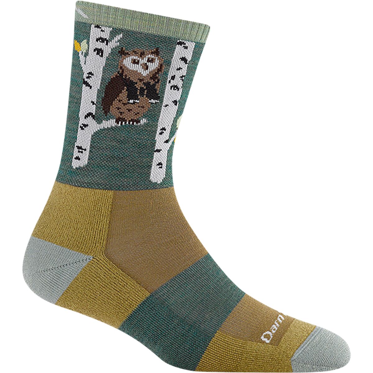 Image of Darn Tough Critter Club Micro Crew Lightweight Cushion Sock - Women's Owl Green, M