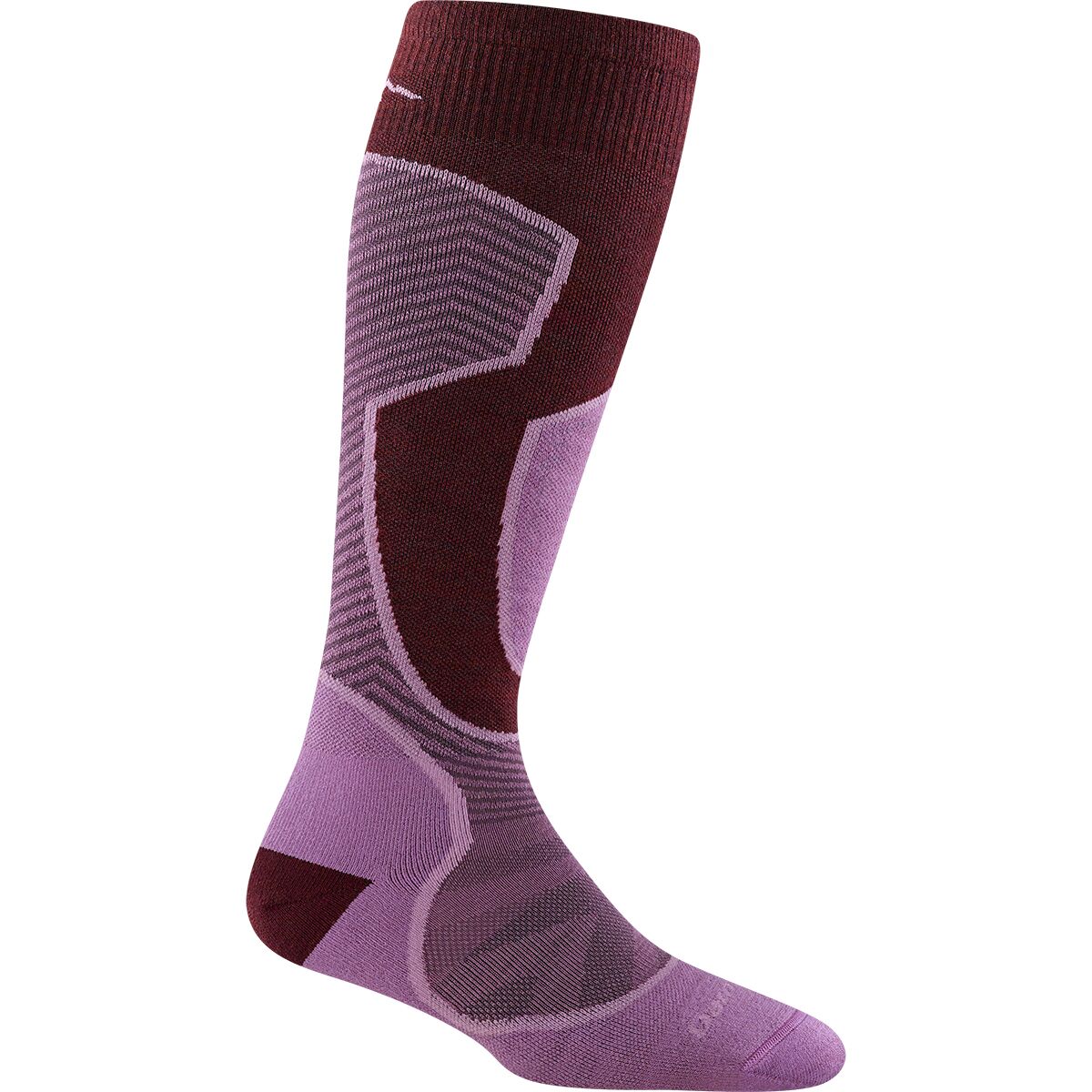 Image of Darn Tough Outer Limits OTC LW Cushion Padded Shin Sock - Women's Burgundy, M