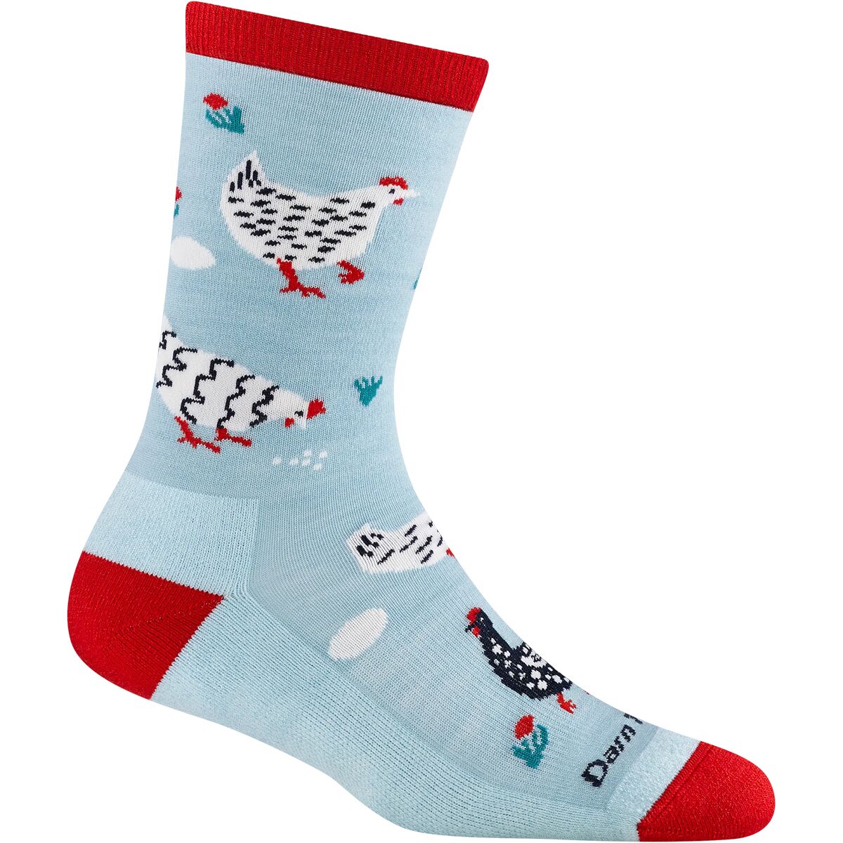 Darn Tough Darn Tough Mother Clucker Crew Lightweight Sock + Cushion - Women's Skylight, M