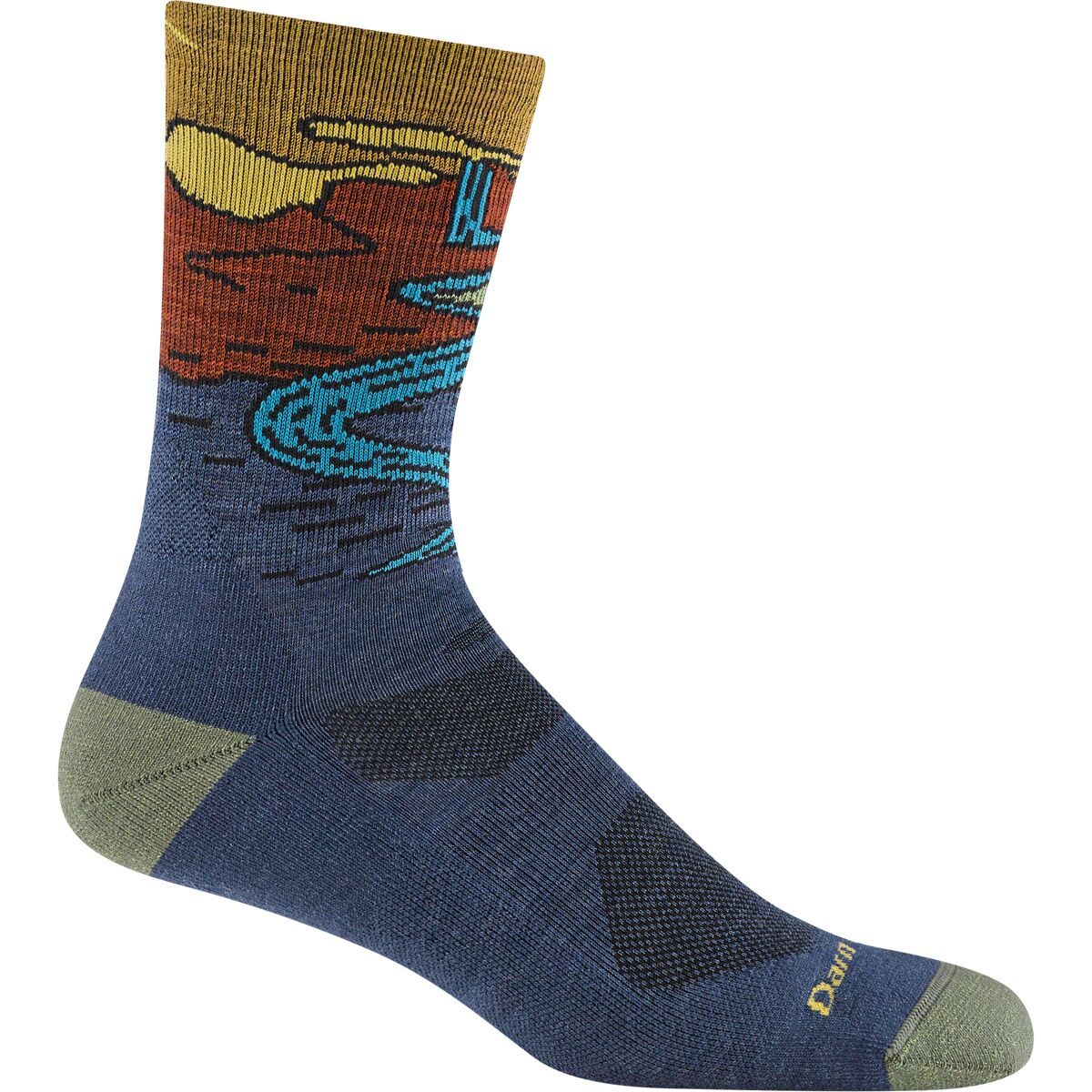 Image of Darn Tough Chasing Waterfalls Lightweight Micro Crew Sock - Men's Denim, M