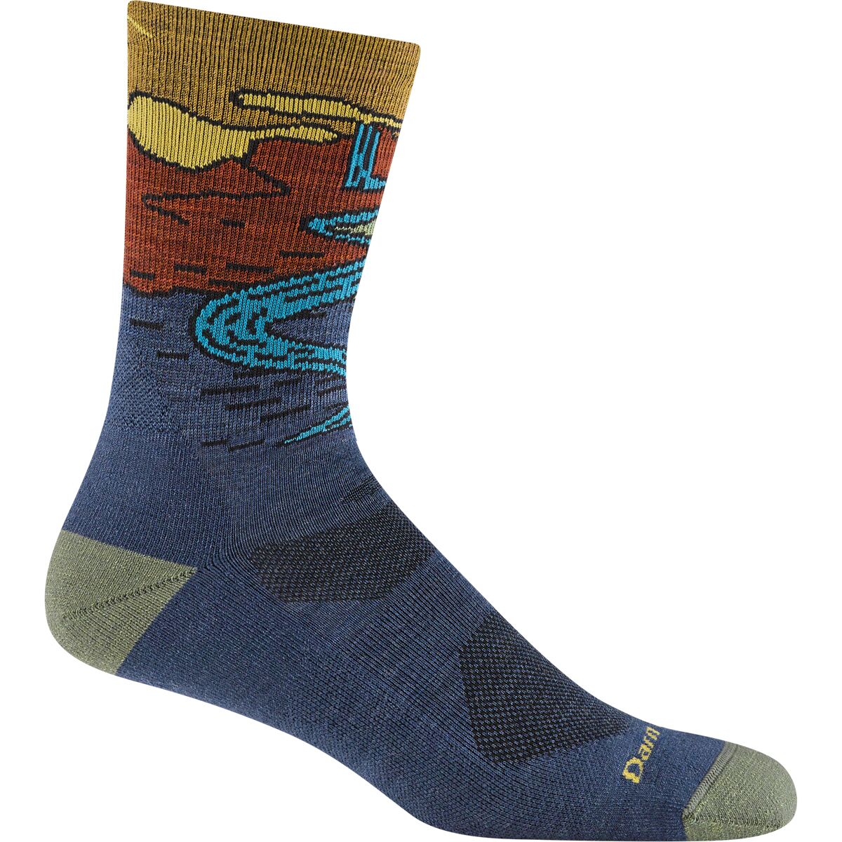 Image of Darn Tough Chasing Waterfalls Lightweight Micro Crew Sock - Men's Denim, XL