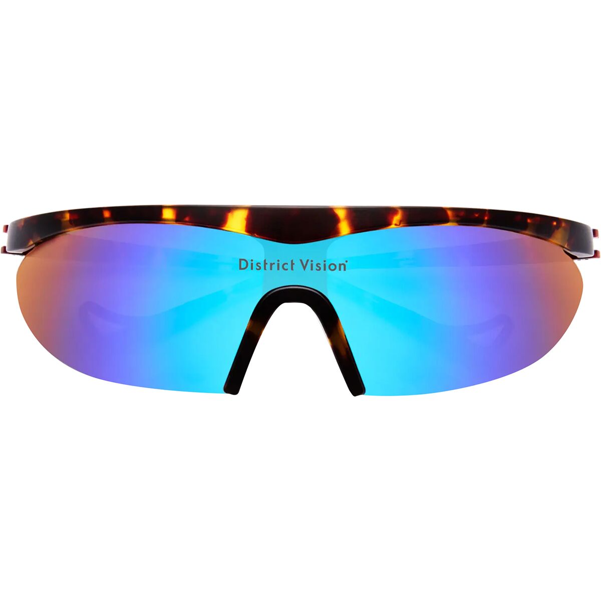 Image of District Vision Koharu Eclipse Sunglasses Tortoise/Blue Mirror, One Size