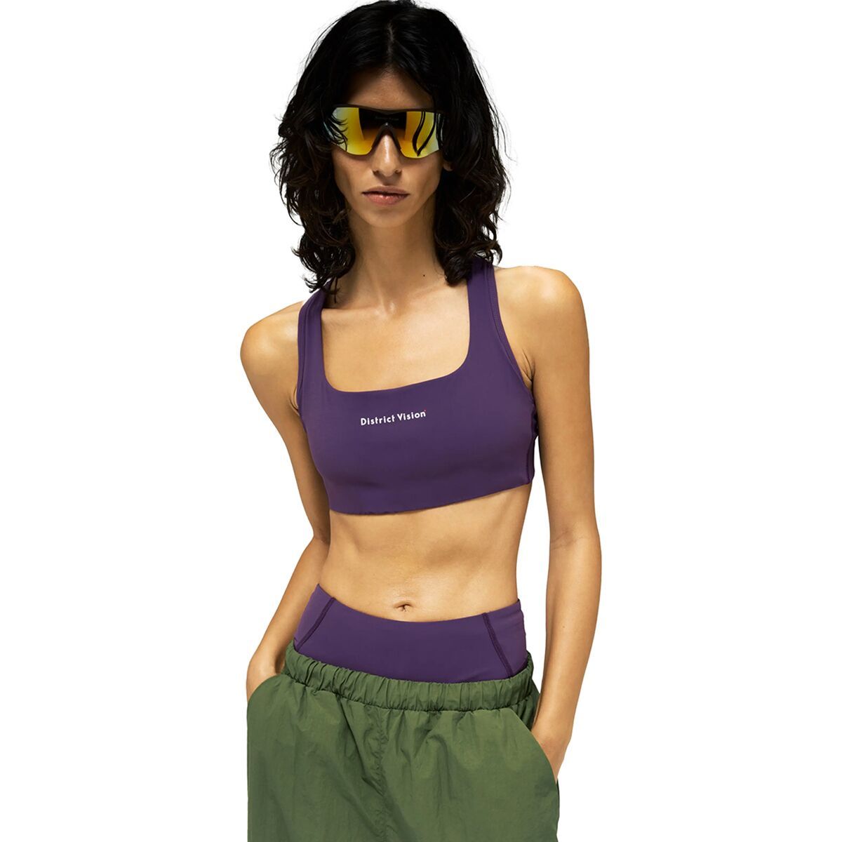 Image of District Vision Twin Layer Medium Support Bra - Women's Nightshade, L