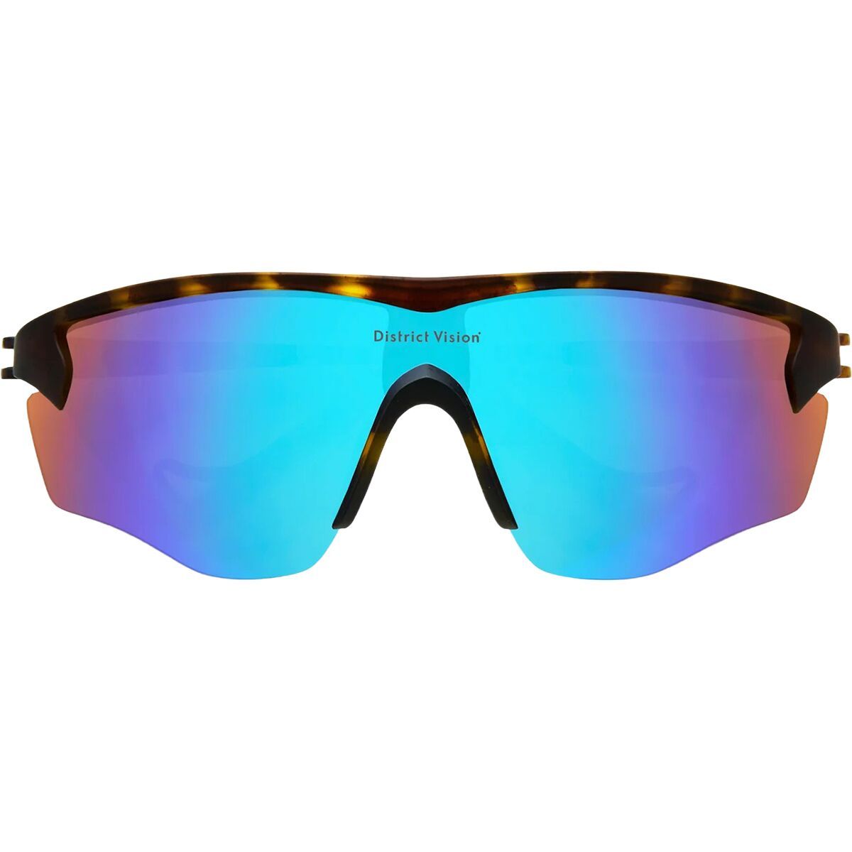 Image of District Vision Junya Racer Sunglasses Tortoise/D+ Blue Mirror, One Size