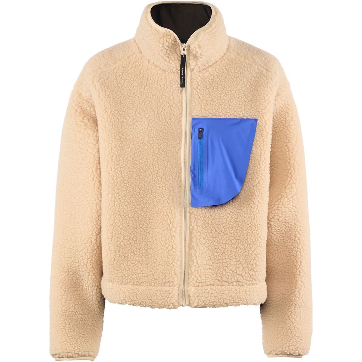District Vision Cropped Wool Pile Fleece Jacket - Women's Quartz/Cobalt Blue, XL