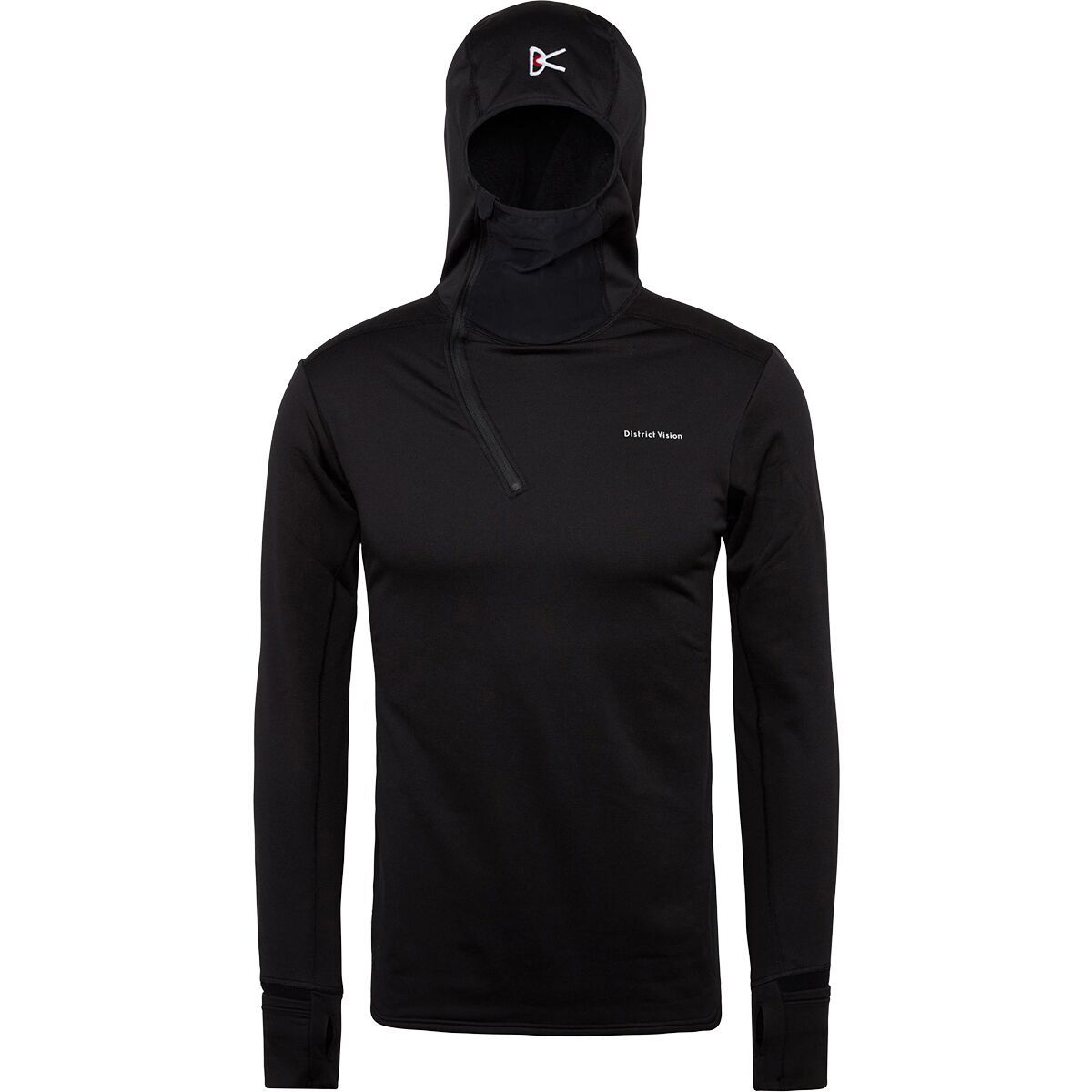 Image of District Vision Hooded Grid Fleece Jacket - Men's Black, M