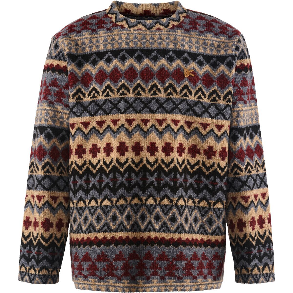 District Vision Jacquard Knit Crew Neck Sweatshirt - Men's Fair Isle, M